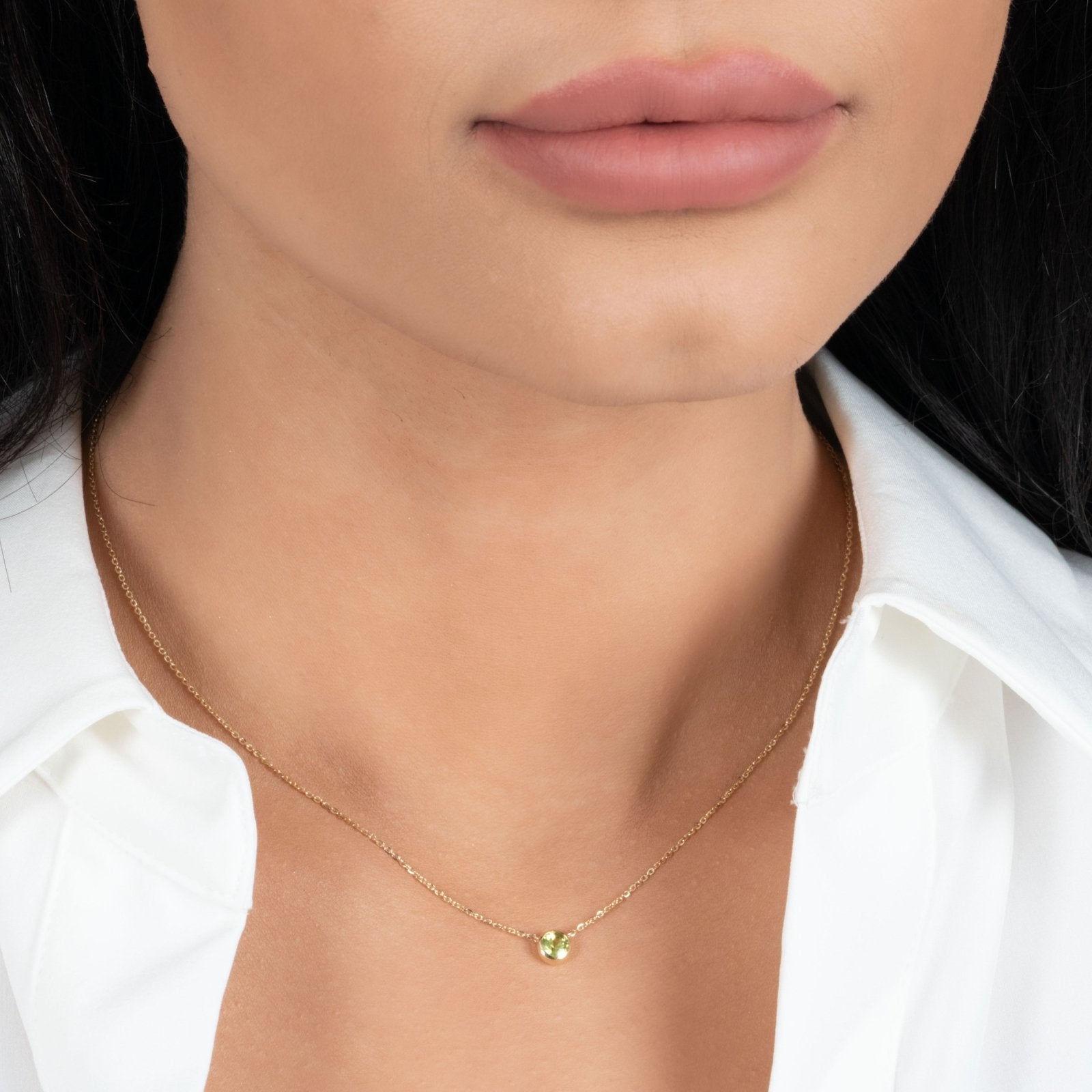 Peridot Station Necklace Bezel Set in 14k Gold Necklaces Estellacollection #product_description# 18415 14k Birthstone Gemstone #tag4# #tag5# #tag6# #tag7# #tag8# #tag9# #tag10# 3MM