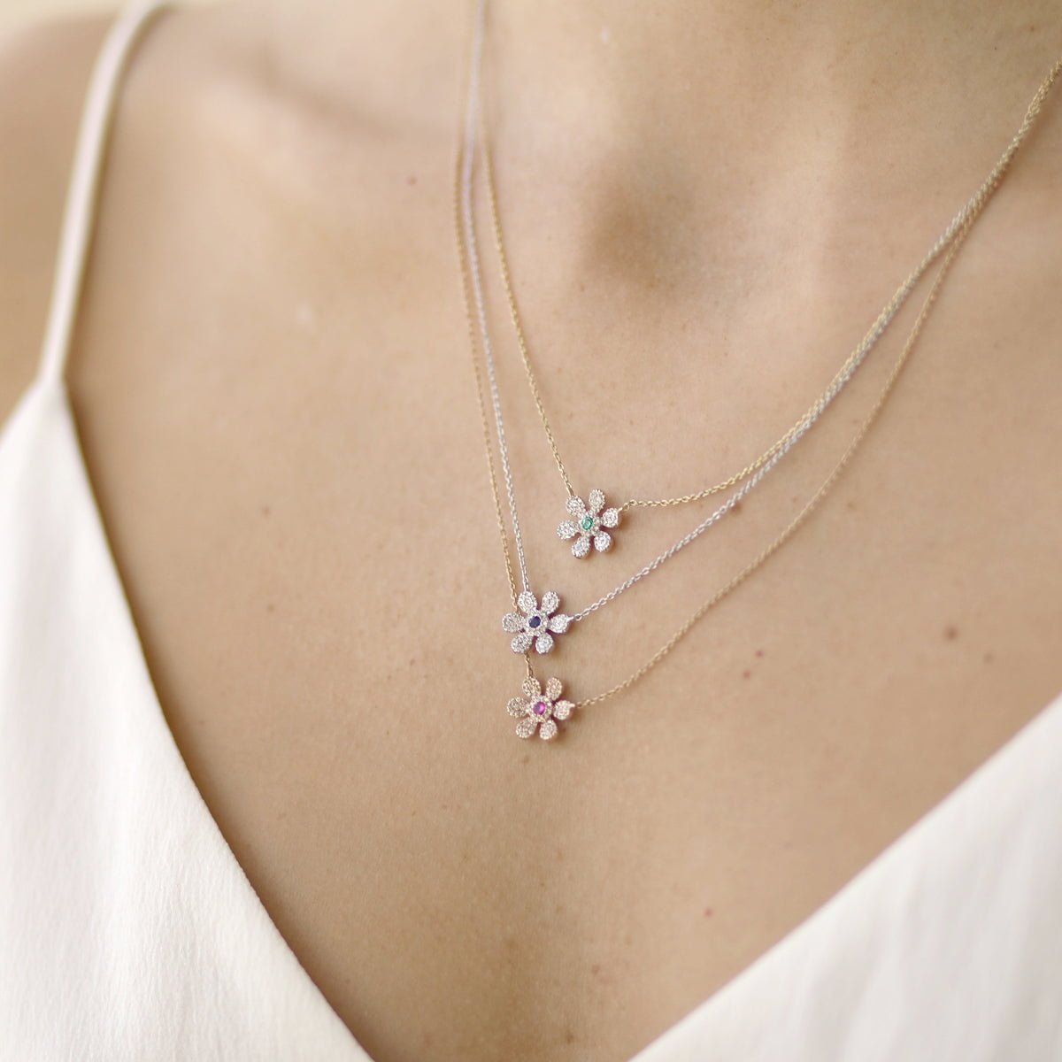 Pink Tourmaline and Diamond PavÃ© Flower Pendant Necklace Necklaces Estellacollection #product_description# 14k Birthstone Diamond #tag4# #tag5# #tag6# #tag7# #tag8# #tag9# #tag10#