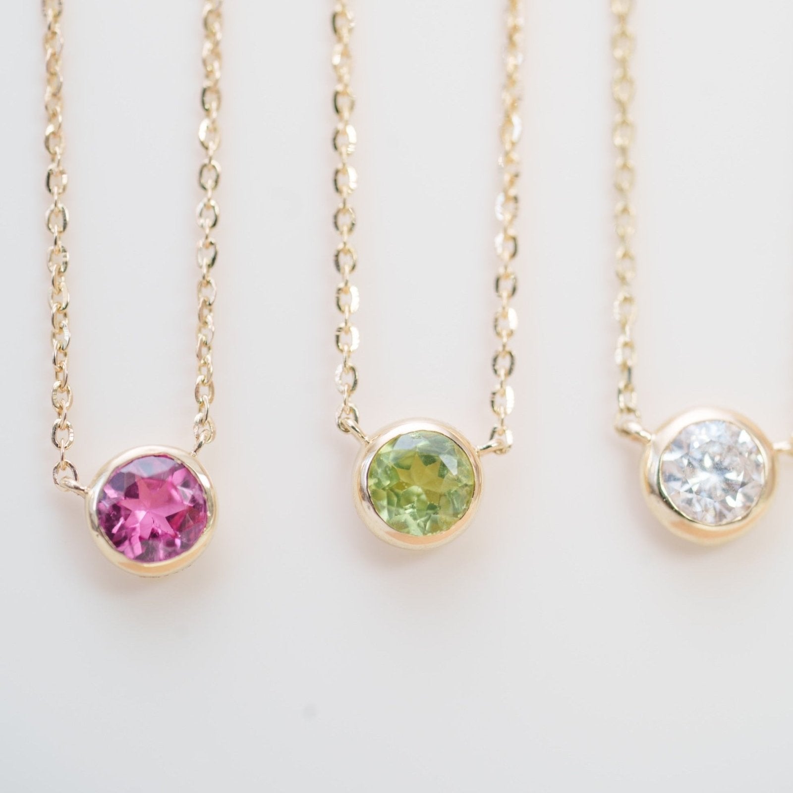 Pink Tourmaline Station Necklace Bezel Set in 14k Gold Necklaces Estellacollection #product_description# 18419 14k Birthstone Gemstone #tag4# #tag5# #tag6# #tag7# #tag8# #tag9# #tag10# 3MM
