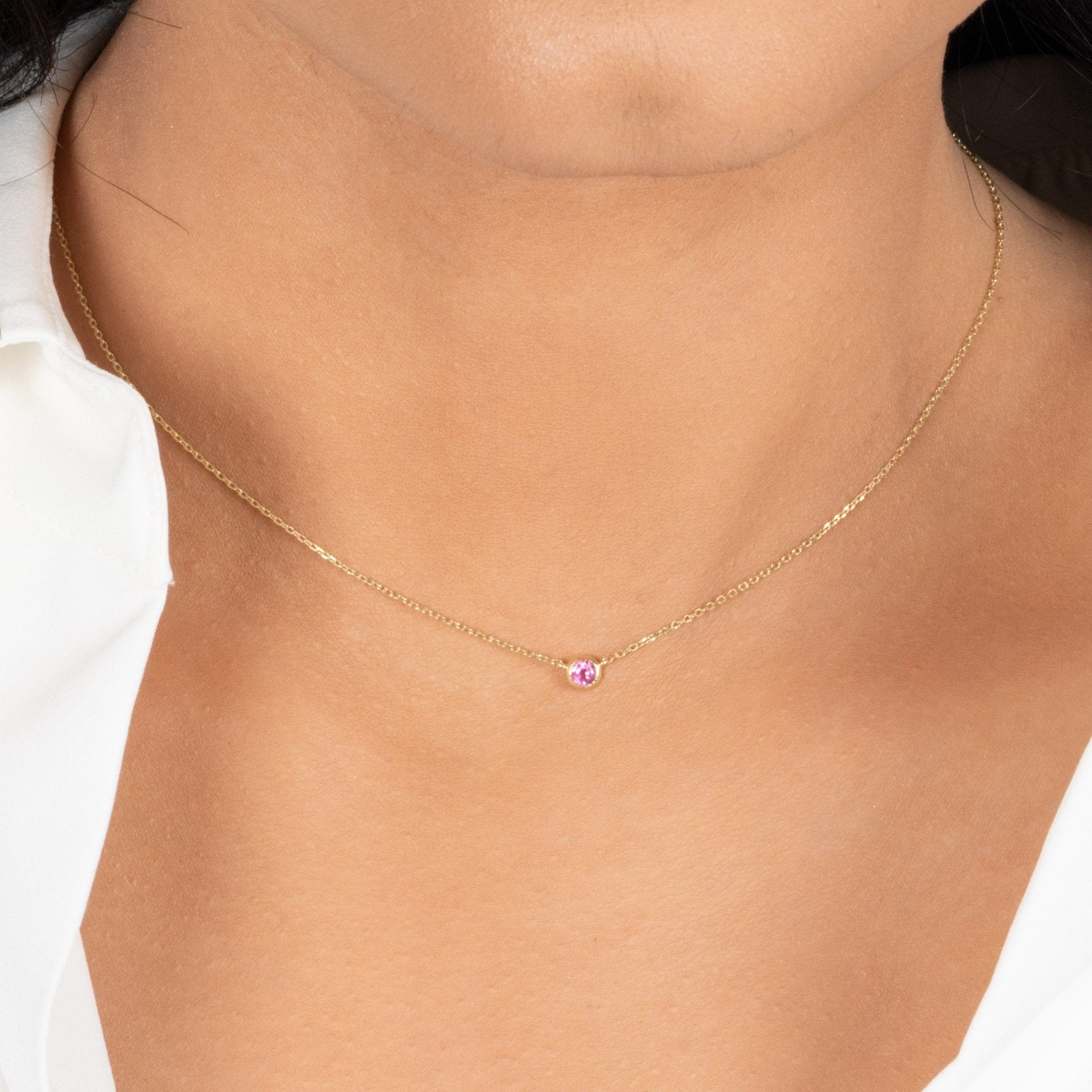 Pink Tourmaline Station Necklace Bezel Set in 14k Gold Necklaces Estellacollection #product_description# 18419 14k Birthstone Gemstone #tag4# #tag5# #tag6# #tag7# #tag8# #tag9# #tag10# 3MM