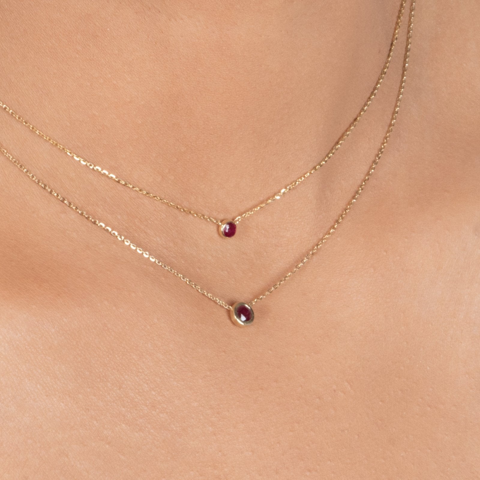 Ruby Station Necklace Bezel Set in 14k Gold Necklaces Estellacollection #product_description# 18413 14k Birthstone Gemstone #tag4# #tag5# #tag6# #tag7# #tag8# #tag9# #tag10# 3MM