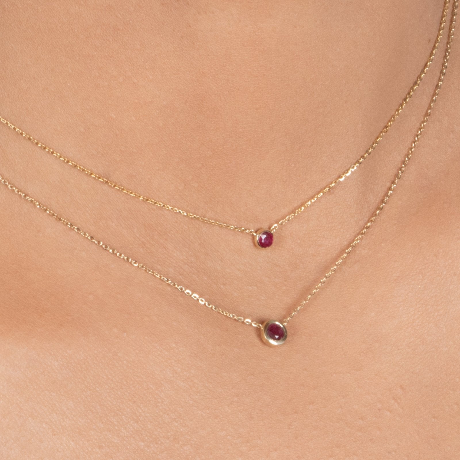 Ruby Station Necklace Bezel Set in 14k Gold Necklaces Estellacollection #product_description# 18413 14k Birthstone Gemstone #tag4# #tag5# #tag6# #tag7# #tag8# #tag9# #tag10# 3MM