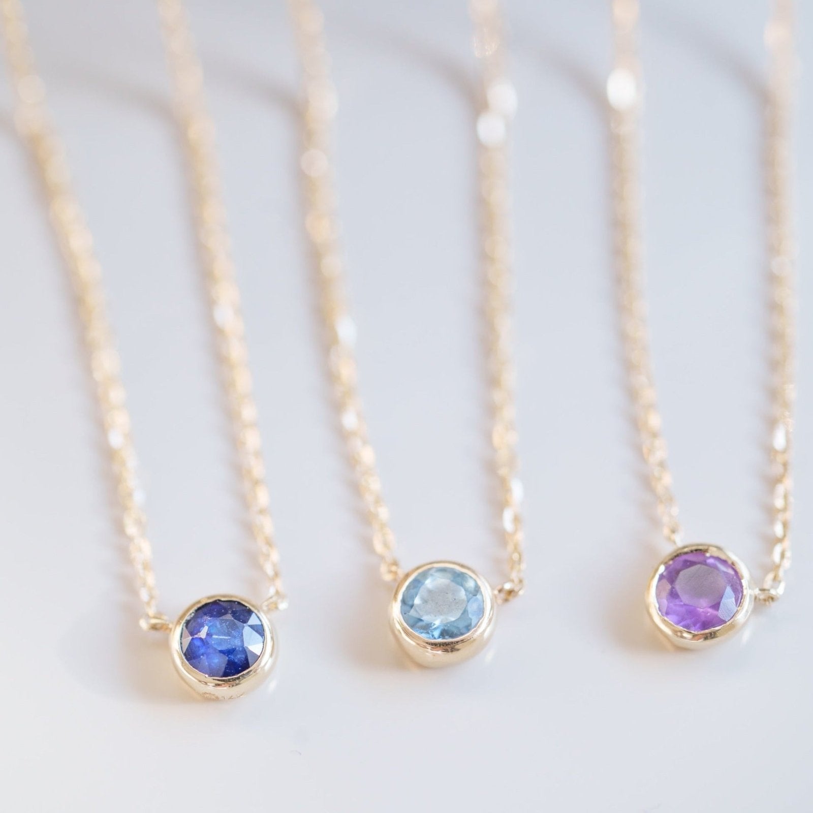 Sapphire Station Necklace Bezel Set in 14k Gold Necklaces Estellacollection #product_description# 18417 14k Birthstone Blue Gemstone #tag4# #tag5# #tag6# #tag7# #tag8# #tag9# #tag10# 3MM
