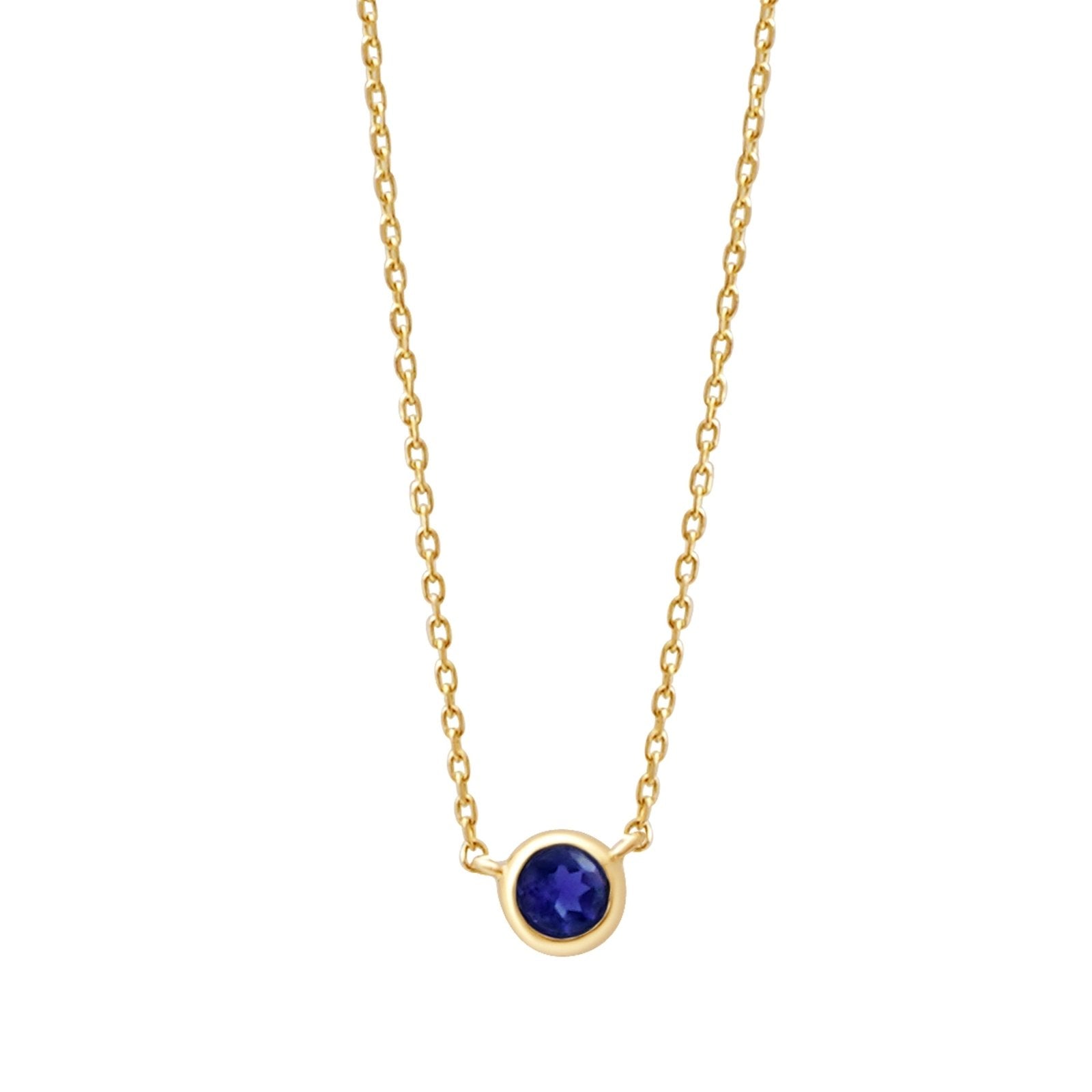Sapphire Station Necklace Bezel Set in 14k Gold Necklaces Estellacollection #product_description# 18417 14k Birthstone Blue Gemstone #tag4# #tag5# #tag6# #tag7# #tag8# #tag9# #tag10# 3MM