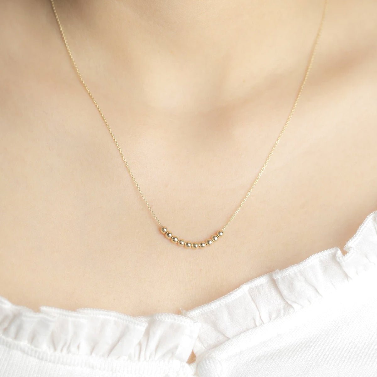 Sliding Bead Necklace in Solid Yellow Gold Necklaces Estellacollection #product_description# 17664 Layering Necklace Make Collection Ready to Ship #tag4# #tag5# #tag6# #tag7# #tag8# #tag9# #tag10#