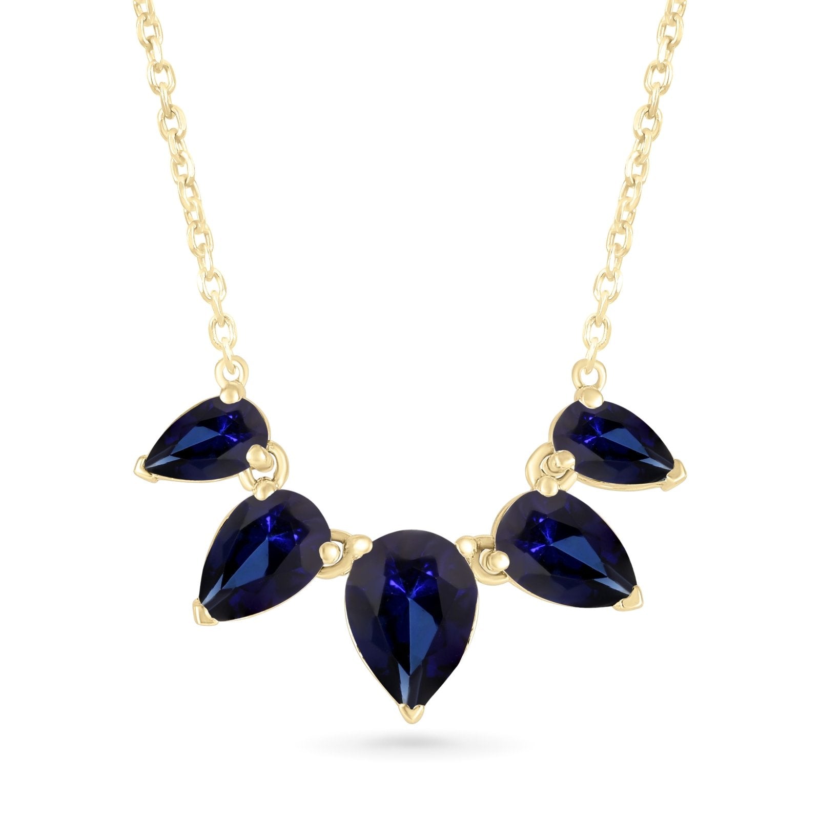 Teardrop Shaped Blue Sapphire Necklace Necklaces Estellacollection #product_description# 32712 10k blue Blue Gemstone #tag4# #tag5# #tag6# #tag7# #tag8# #tag9# #tag10#
