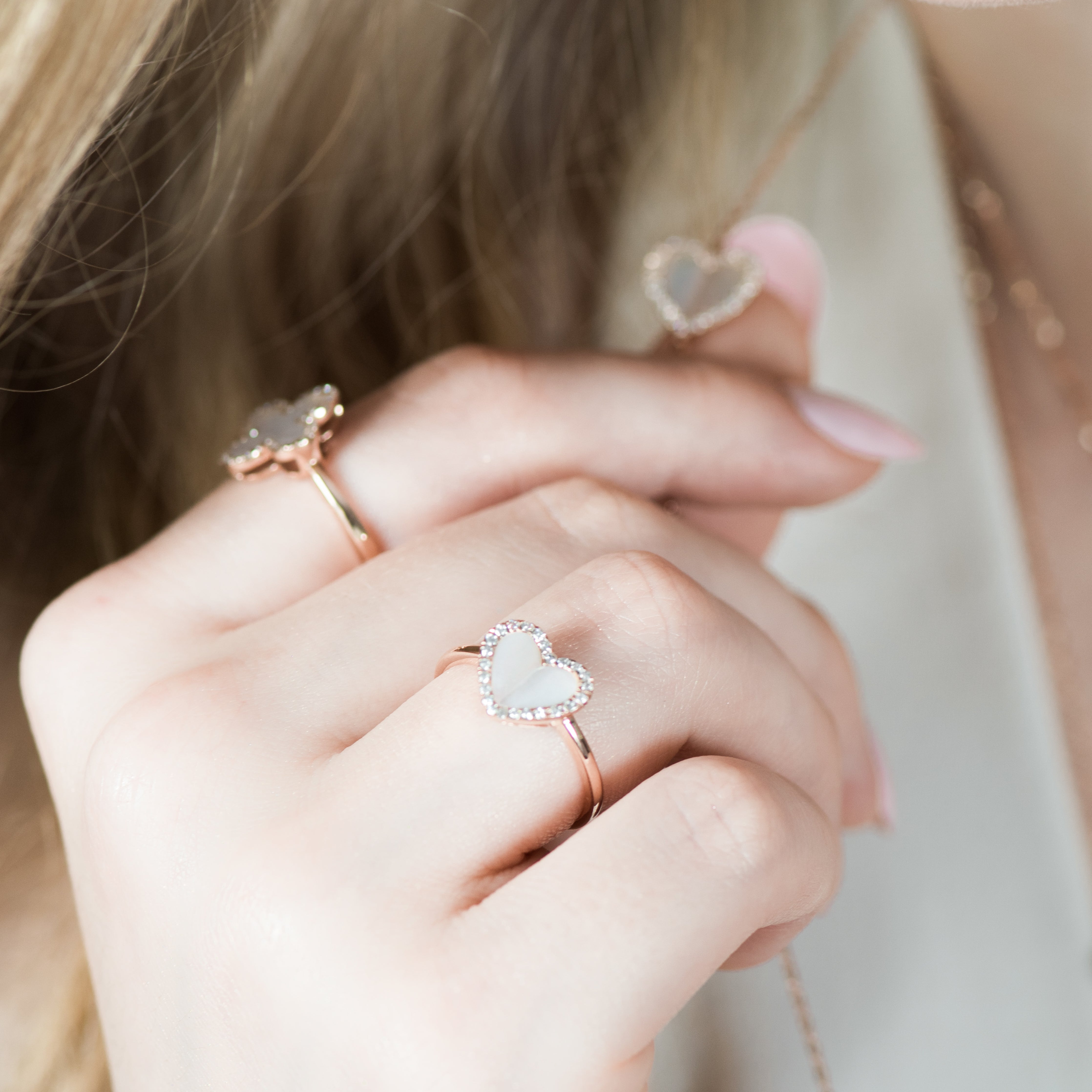 Mother of Pearl Heart with Diamond Halo Ring Rings Estellacollection #product_description# 17197 14k Birthstone Diamond #tag4# #tag5# #tag6# #tag7# #tag8# #tag9# #tag10# 6