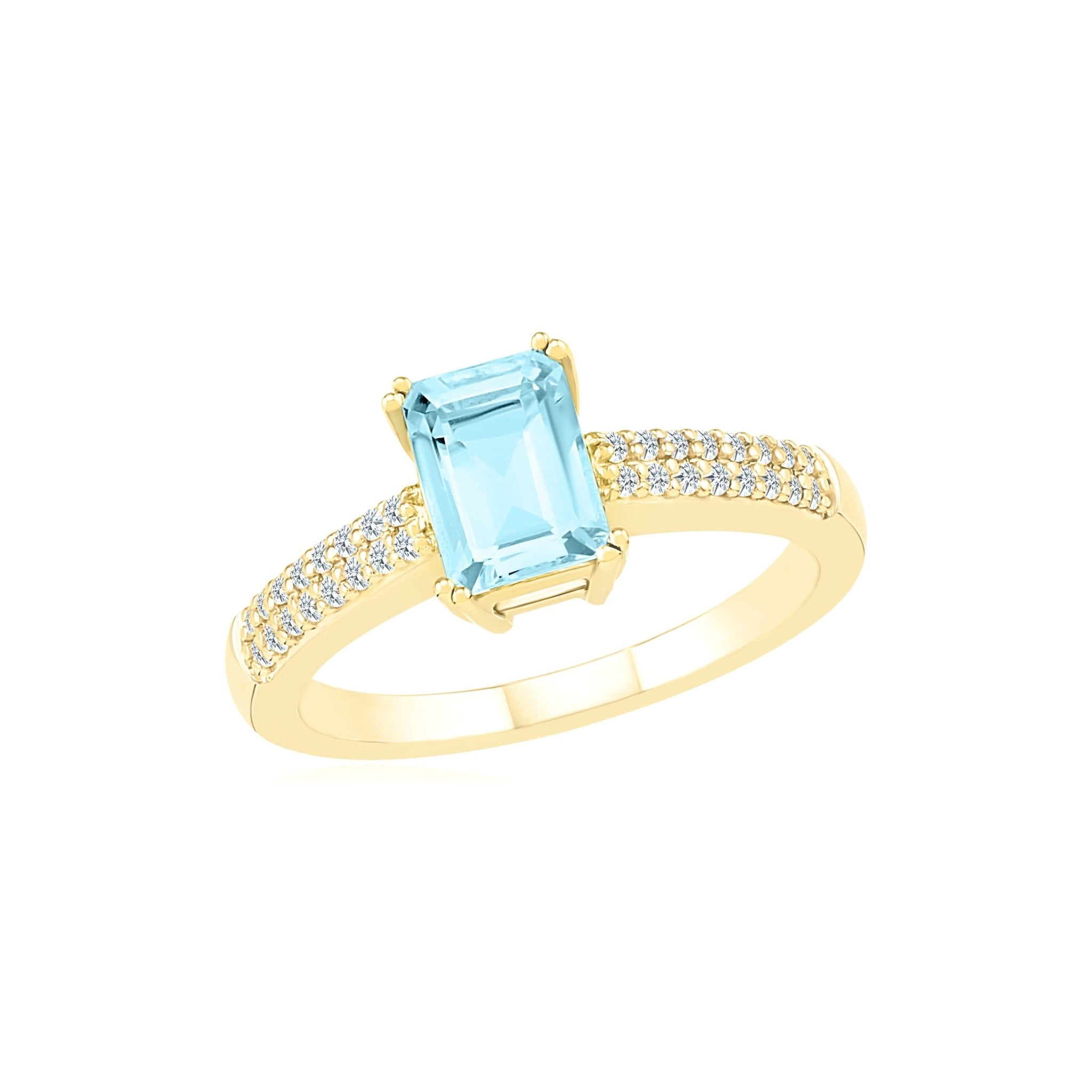 Aquamarine Solitaire Ring on White Sapphire Band Rings Estellacollection #product_description# 32748 Aquamarine Made to Order Vday15 #tag4# #tag5# #tag6# #tag7# #tag8# #tag9# #tag10#