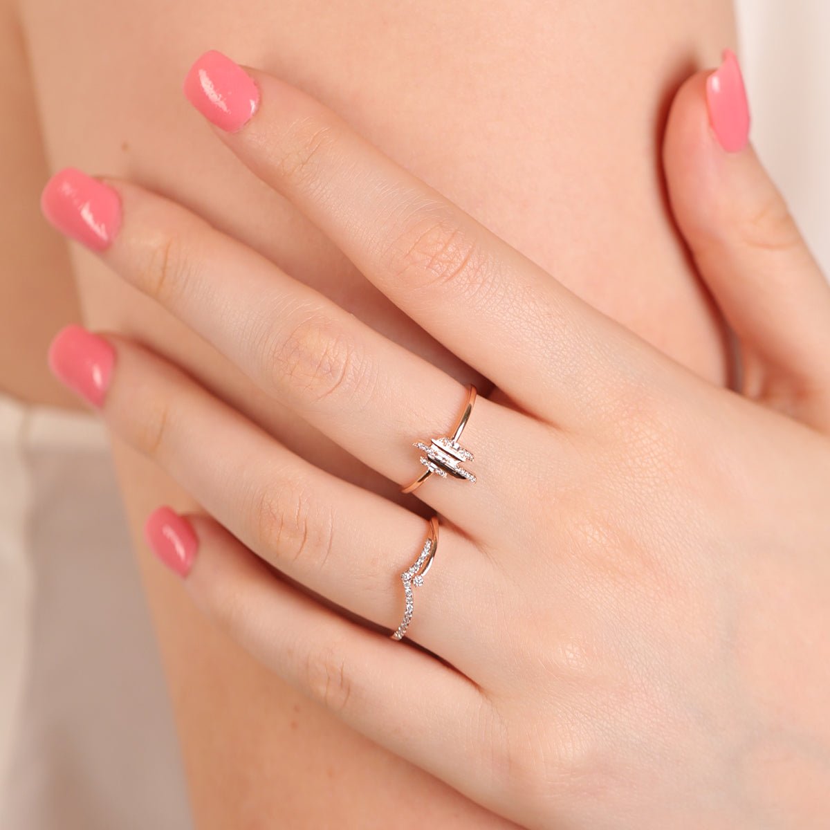 Art Deco Mixed Diamond Cocktail Ring in Solid 14k Gold Rings Estellacollection #product_description# 17519 14k Cocktail Ring Colorless Gemstone #tag4# #tag5# #tag6# #tag7# #tag8# #tag9# #tag10# 14K Rose Gold 6
