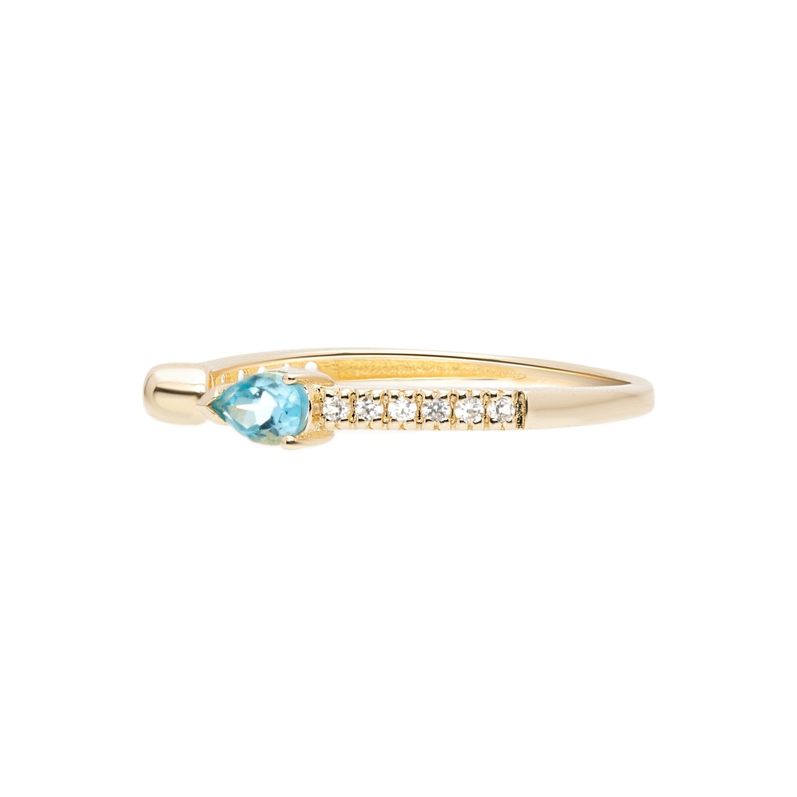 Blue Topaz Pear Open Cuff Ring Rings Estellacollection #product_description# 17767 14k Birthstone Gemstone #tag4# #tag5# #tag6# #tag7# #tag8# #tag9# #tag10# 6