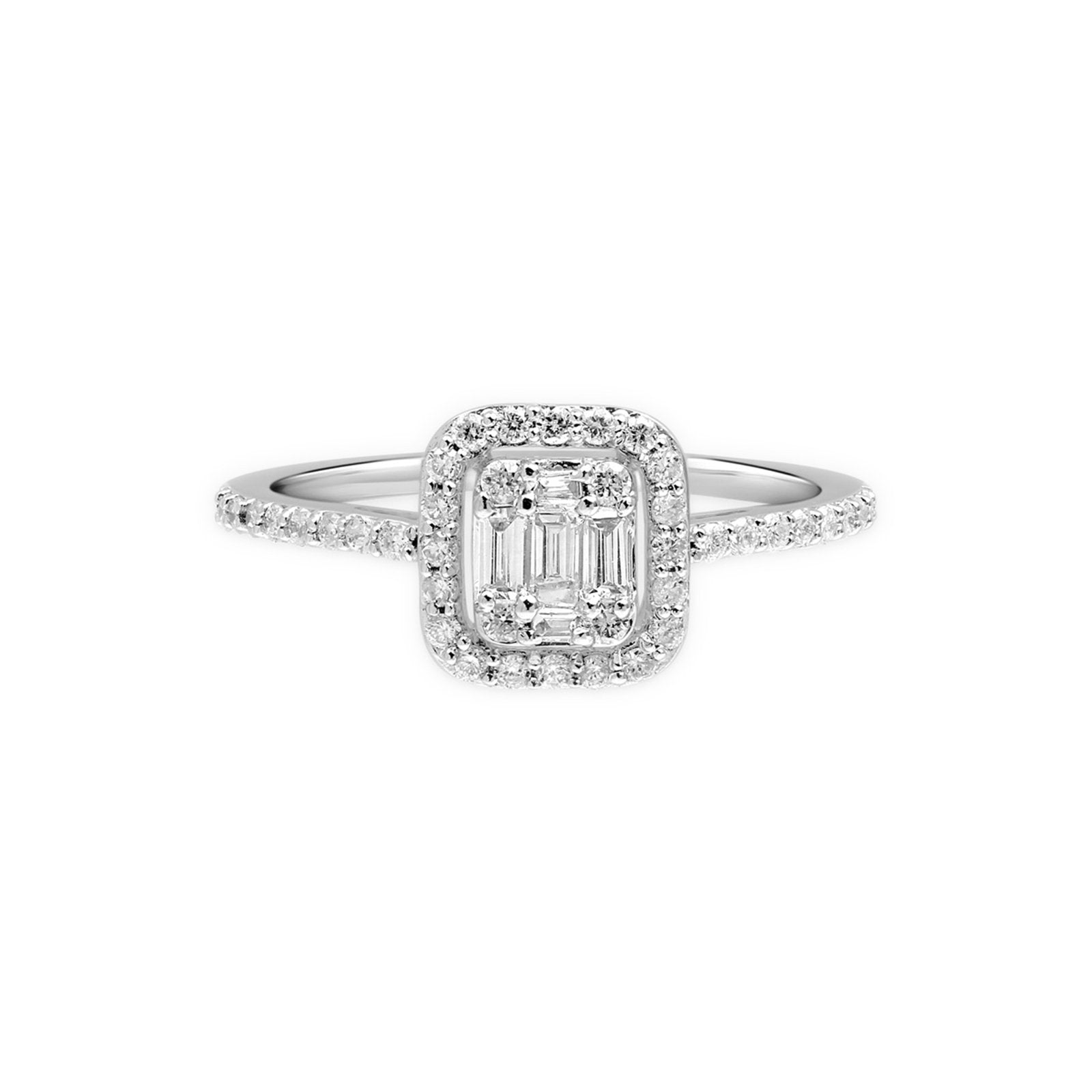 Diamond Baguette Halo Eternity Ring Rings Estellacollection #product_description# 17473 14k 18k Diamond #tag4# #tag5# #tag6# #tag7# #tag8# #tag9# #tag10# 6 14k White Gold