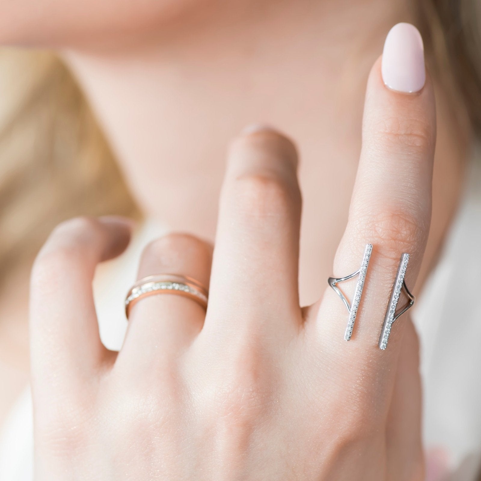 Diamond Double Bar Wrap Around Cocktail Ring Rings Estellacollection #product_description# 17376 14k Birthstone Birthstone Jewelry #tag4# #tag5# #tag6# #tag7# #tag8# #tag9# #tag10# 6