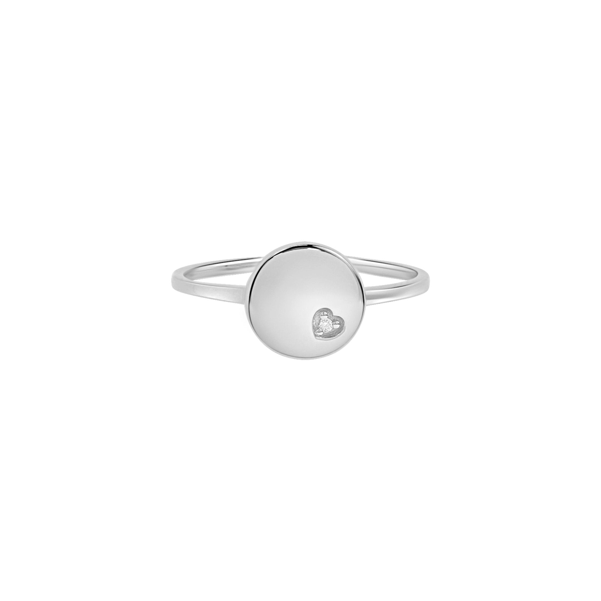 Diamond Heart Disc Signet Ring Rings Estellacollection #product_description# 17633 14k April Birthstone Birthstone #tag4# #tag5# #tag6# #tag7# #tag8# #tag9# #tag10# 14K White Gold 6
