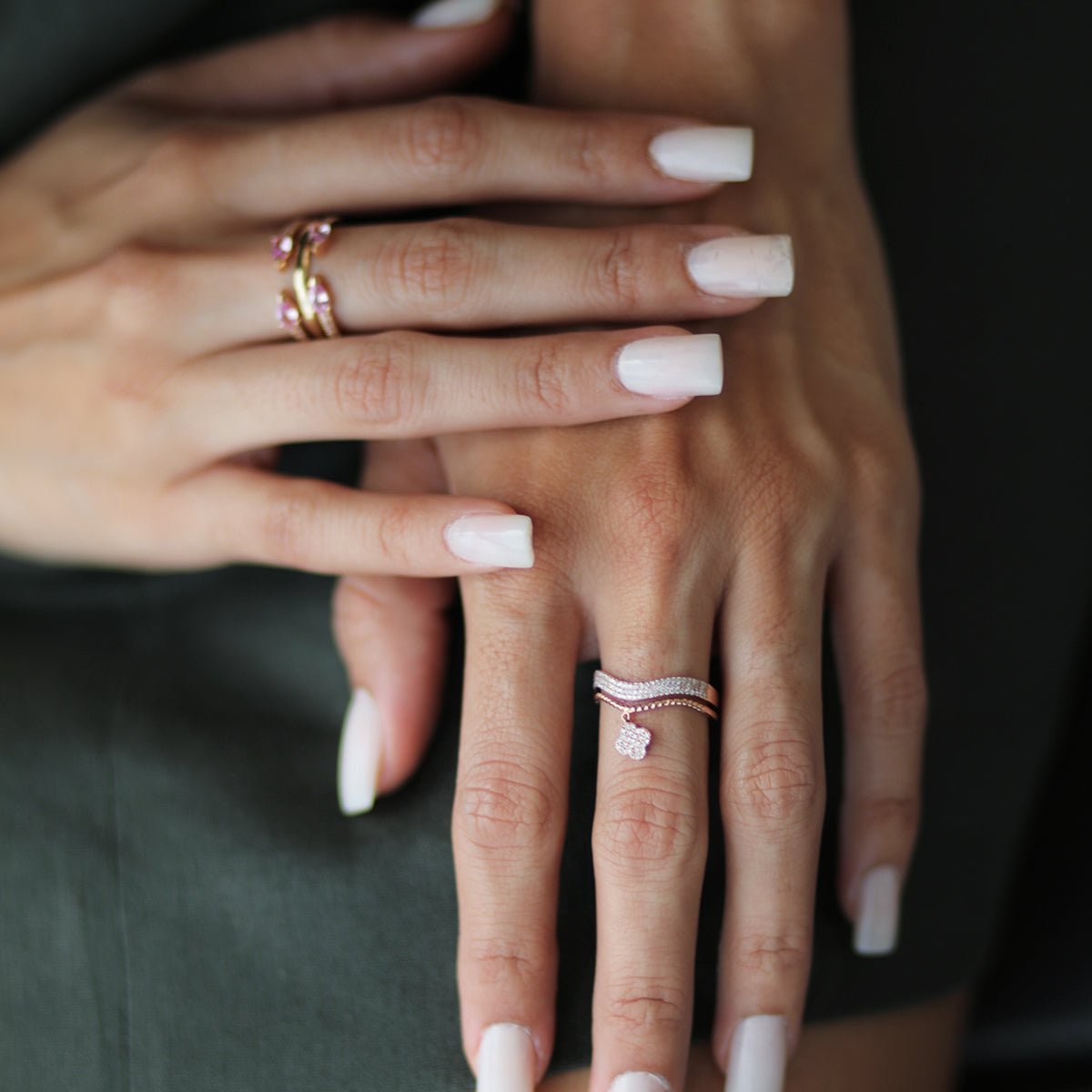 Diamond Pavé Studded Clover Drop Cable Ring Rings Estellacollection #product_description# 17362 14k Diamond Engagement Ring #tag4# #tag5# #tag6# #tag7# #tag8# #tag9# #tag10# 6