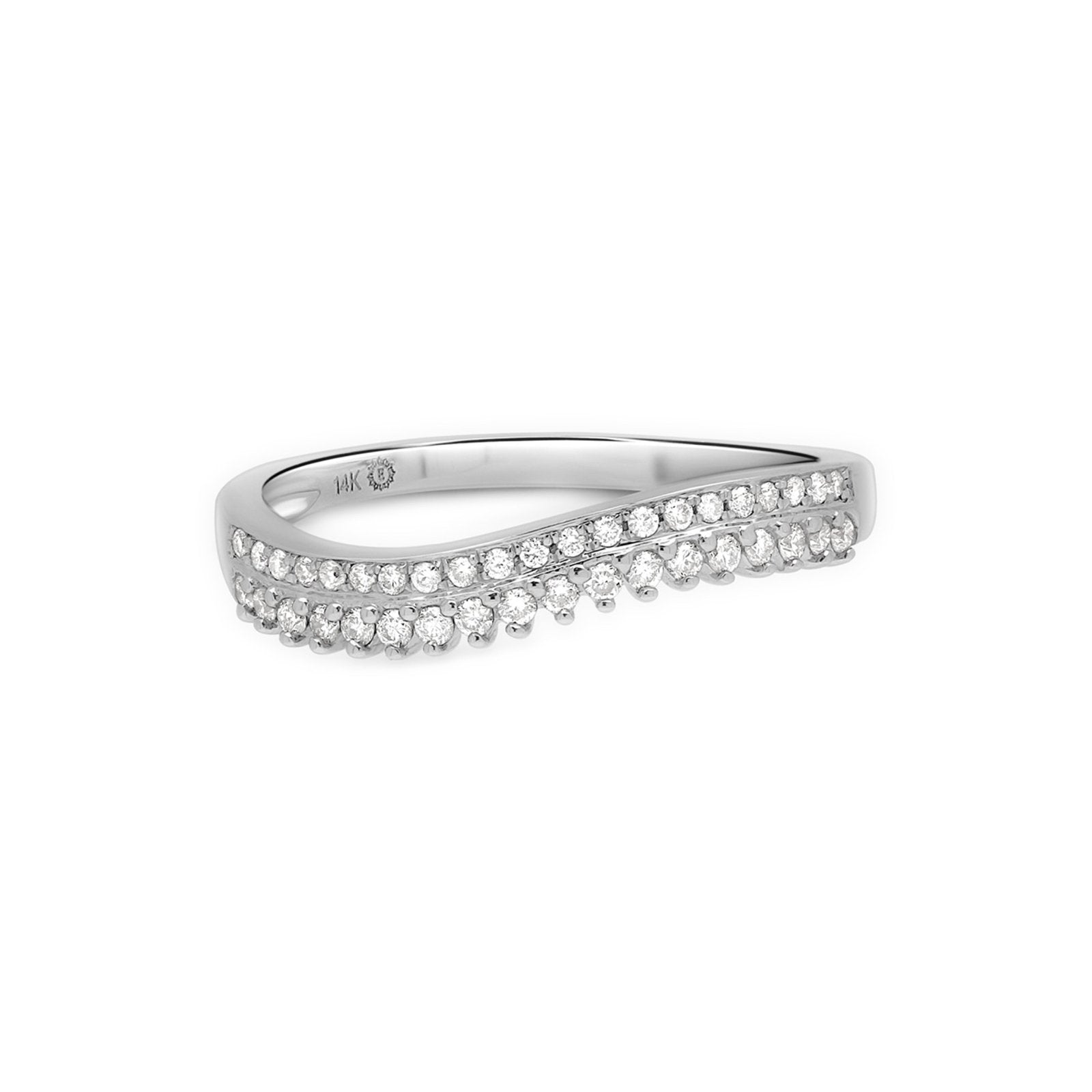 Double Row Diamond Band Curved Ring Rings Estellacollection #product_description# 17261 14k Diamond Gemstone #tag4# #tag5# #tag6# #tag7# #tag8# #tag9# #tag10# 14K White Gold 6