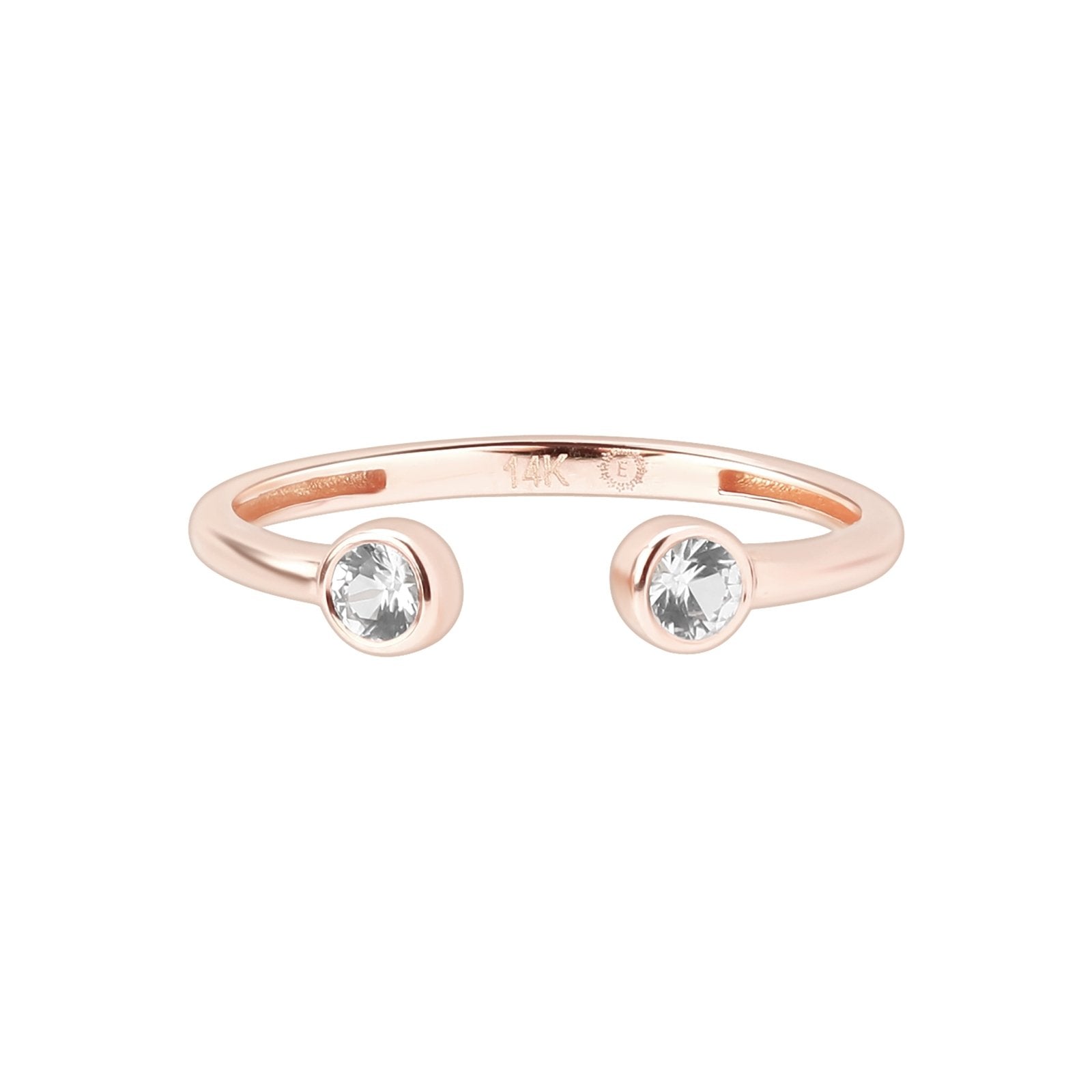 Double Sapphire Open Cuff Ring Rings Estellacollection #product_description# 17751 14k Birthstone Colorless Gemstone #tag4# #tag5# #tag6# #tag7# #tag8# #tag9# #tag10# 14K Rose Gold 6