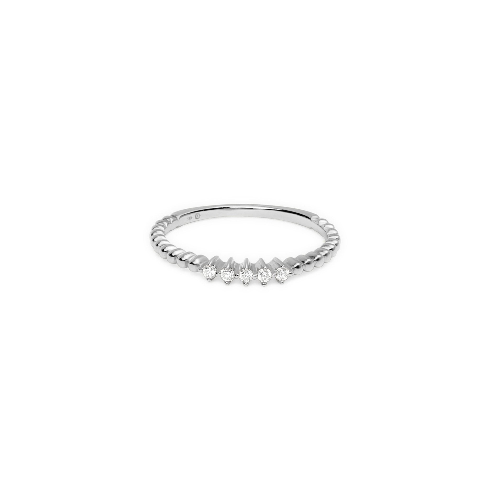 Five Diamond Beaded Ring Rings Estellacollection #product_description# 17301 14k Diamond Gemstone #tag4# #tag5# #tag6# #tag7# #tag8# #tag9# #tag10#