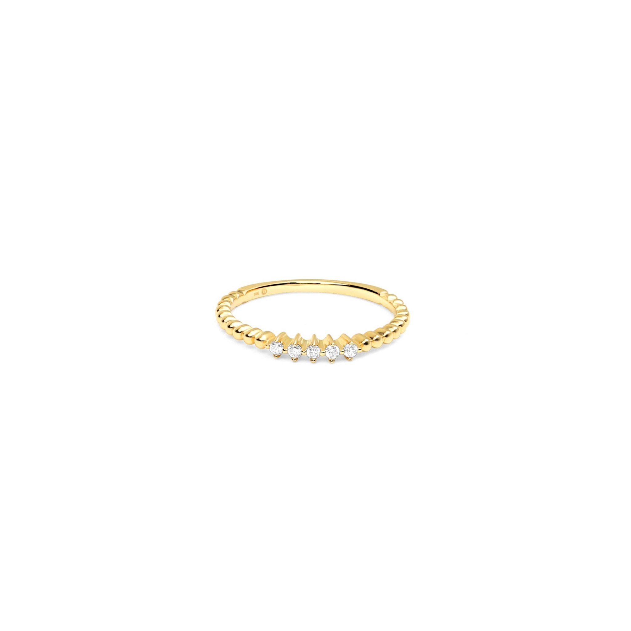 Five Diamond Beaded Ring Rings Estellacollection #product_description# 17302 14k Diamond Gemstone #tag4# #tag5# #tag6# #tag7# #tag8# #tag9# #tag10#
