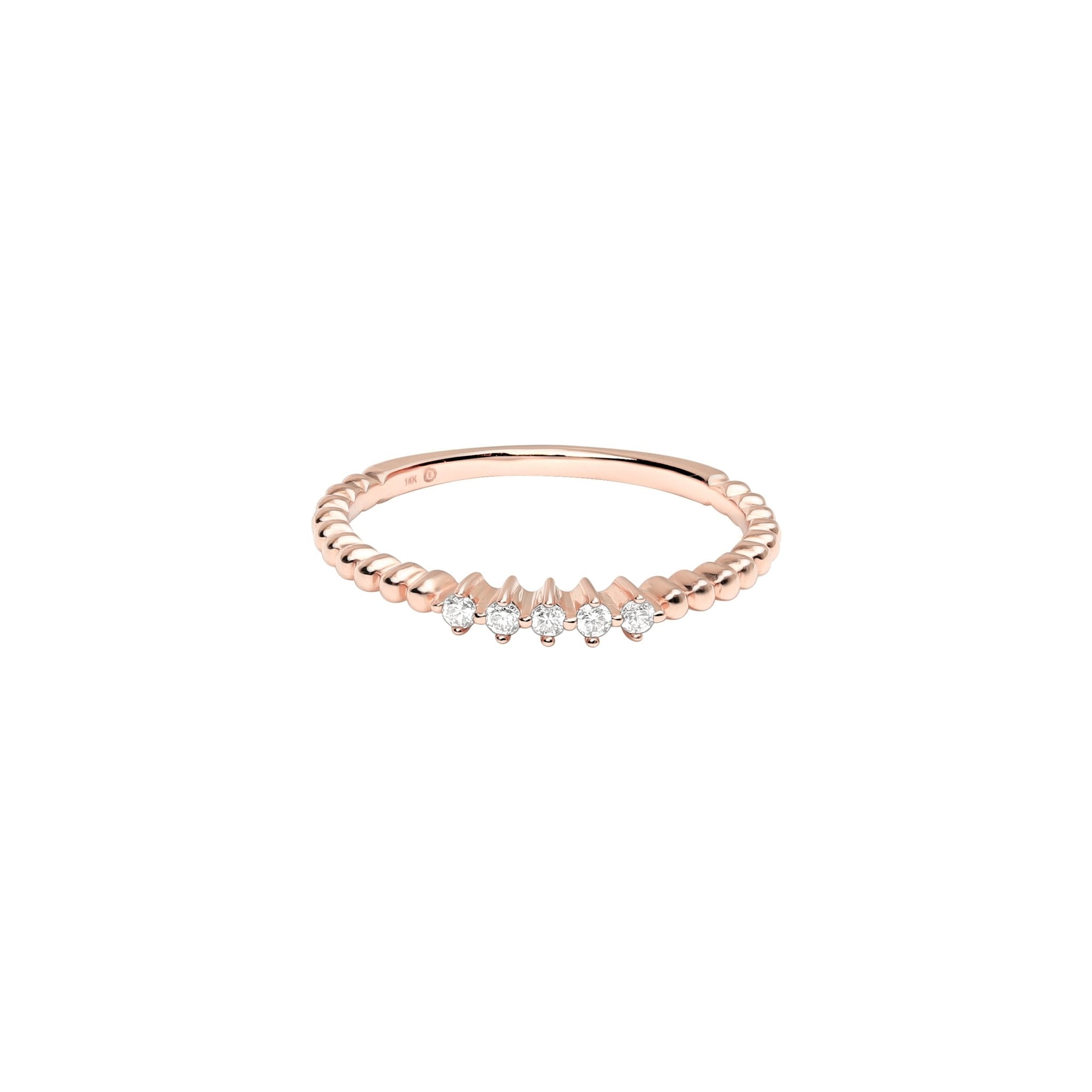 Five Diamond Beaded Ring Rings Estellacollection #product_description# 17303 14k Diamond Gemstone #tag4# #tag5# #tag6# #tag7# #tag8# #tag9# #tag10#