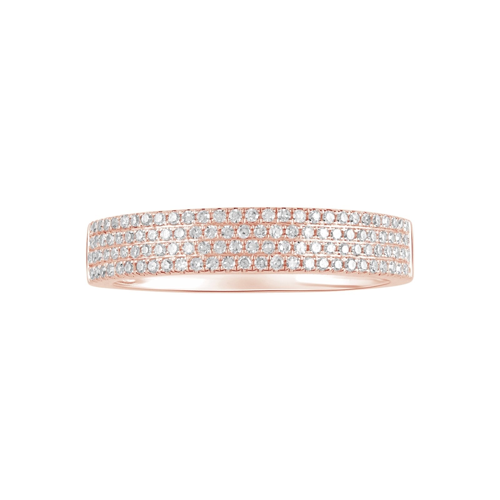 Four Row Diamond PavÃ© Ring Rings Estellacollection #product_description# 17698 14k Diamond Gemstone #tag4# #tag5# #tag6# #tag7# #tag8# #tag9# #tag10# 14K Rose Gold 7
