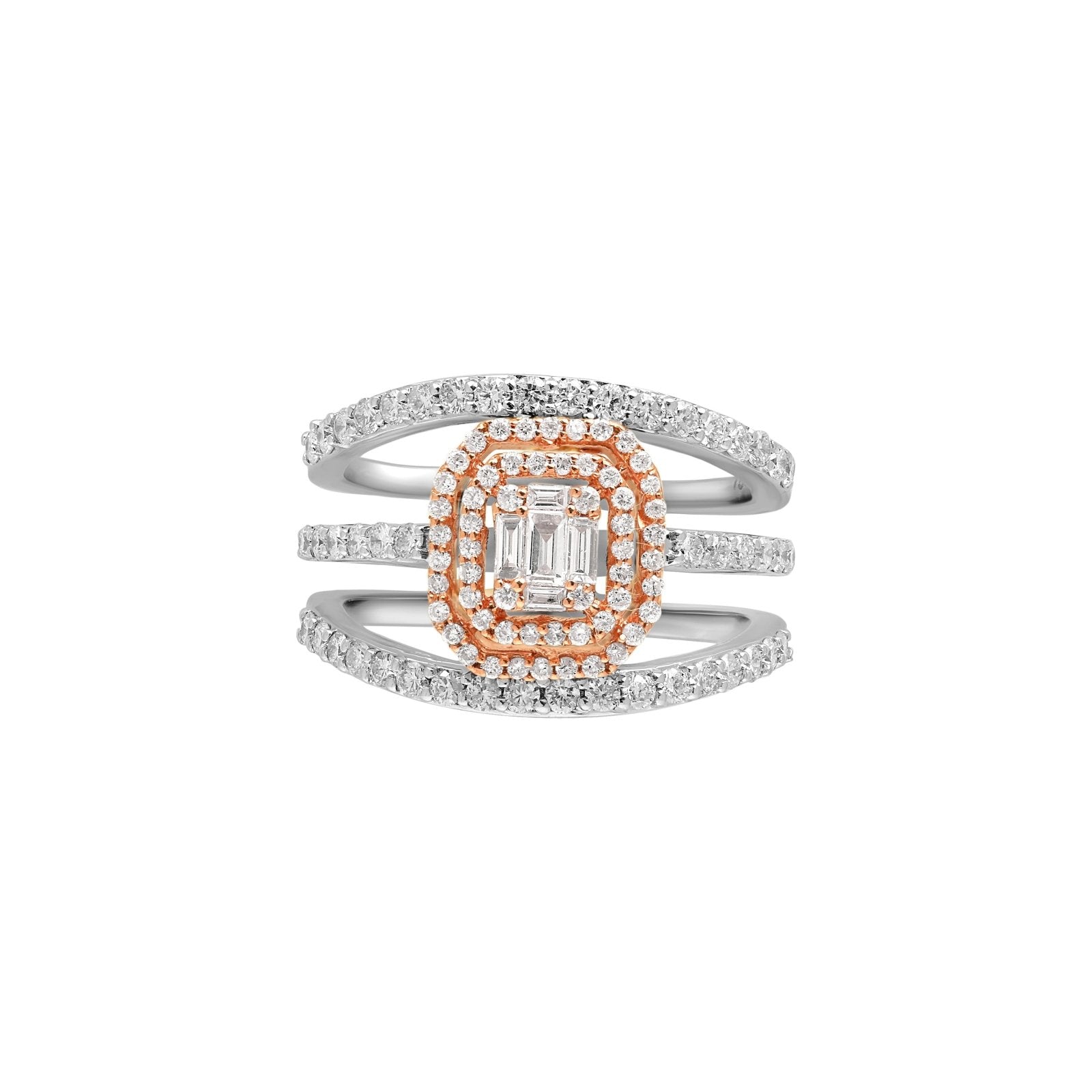 Mixed Diamond Statement Ring in Solid 18k Two-Tone White and Rose Gold Rings Estellacollection #product_description# 17459 18k Diamond Engagement Ring #tag4# #tag5# #tag6# #tag7# #tag8# #tag9# #tag10# 6