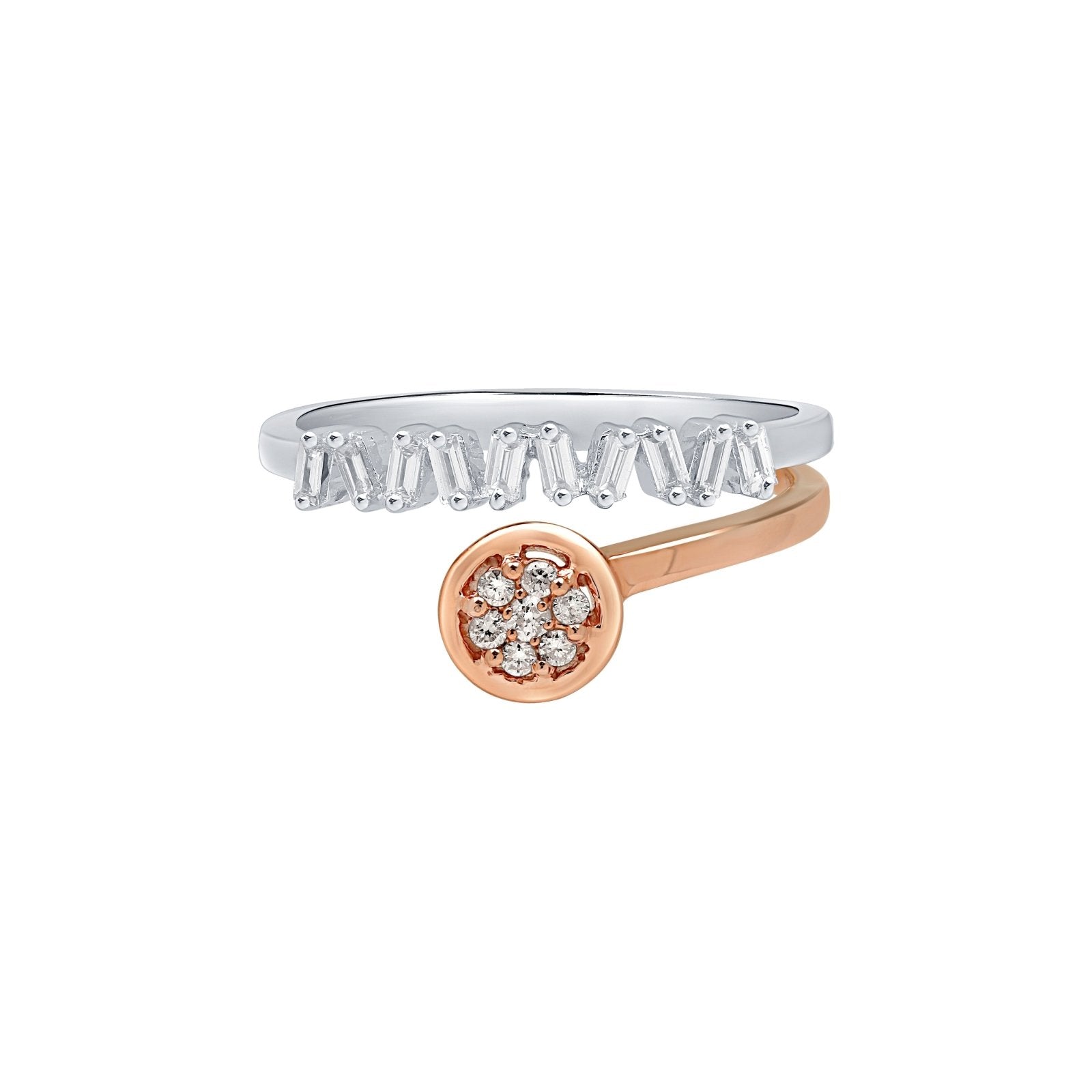 Mixed Shape Diamond Ring in Solid 18k Two-Tone White and Rose Gold Rings Estellacollection #product_description# 17491 14k Diamond Engagement Ring #tag4# #tag5# #tag6# #tag7# #tag8# #tag9# #tag10# 6
