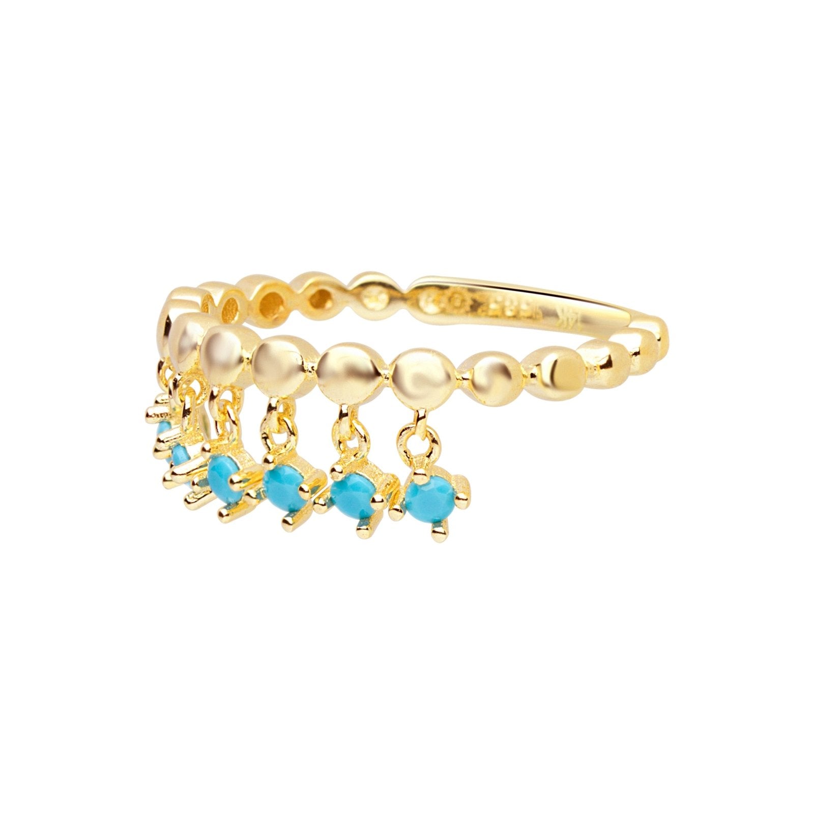 Turquoise Dangle Charm Ring Rings Estellacollection #product_description# 17817 14k Birthstone Gemstone #tag4# #tag5# #tag6# #tag7# #tag8# #tag9# #tag10# 14K Yellow Gold 6