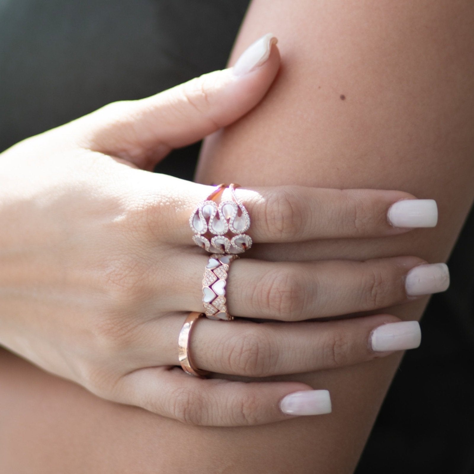Abstract Swirl Mother Of Pearl and Diamond Cocktail Ring Rings Estellacollection #product_description# 17201 14k April Birthstone Birthstone #tag4# #tag5# #tag6# #tag7# #tag8# #tag9# #tag10# 6