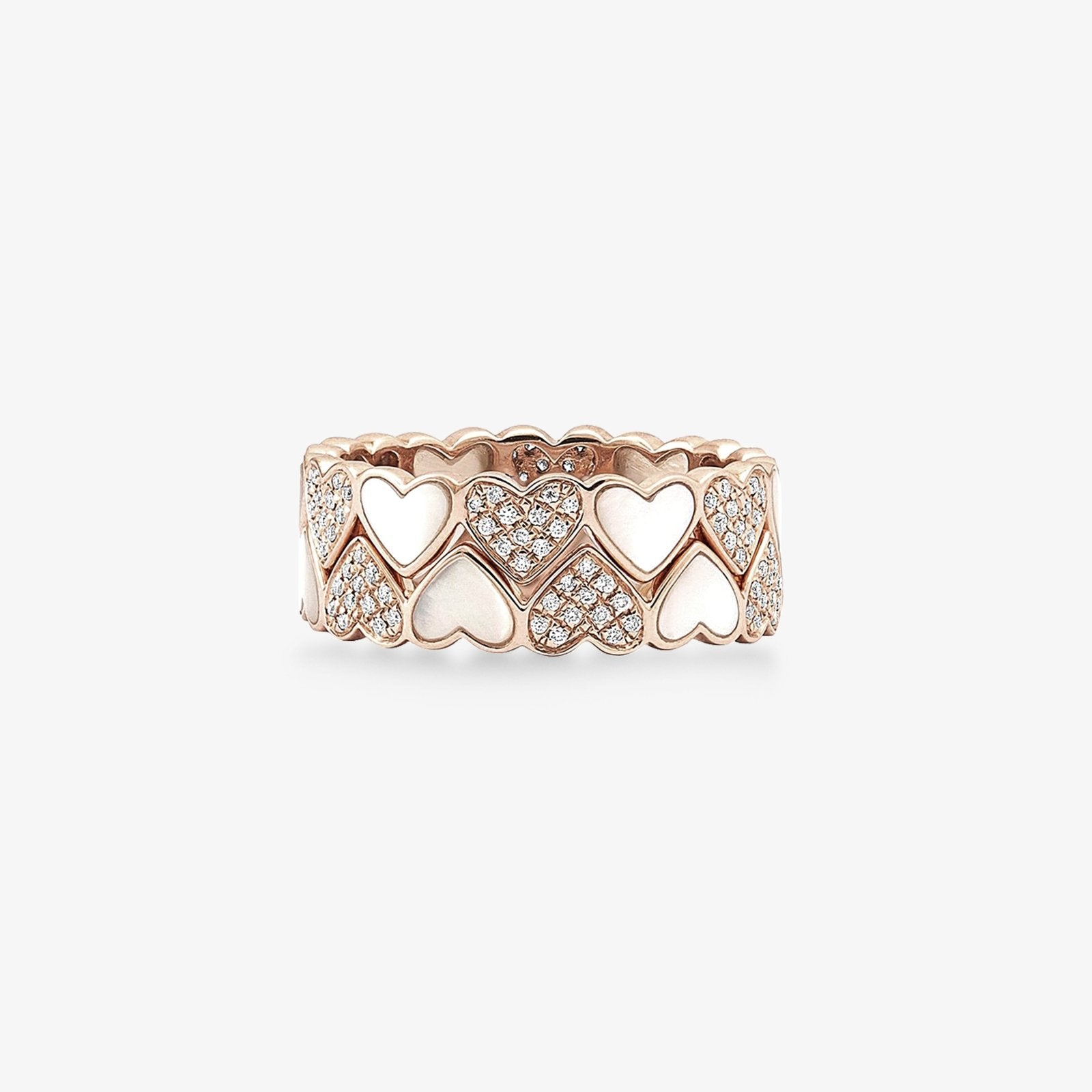 Alternating Diamond and Mother of Pearl Heart Eternity Band Rings Estellacollection #product_description# 17210 14k Band Birthstone #tag4# #tag5# #tag6# #tag7# #tag8# #tag9# #tag10#
