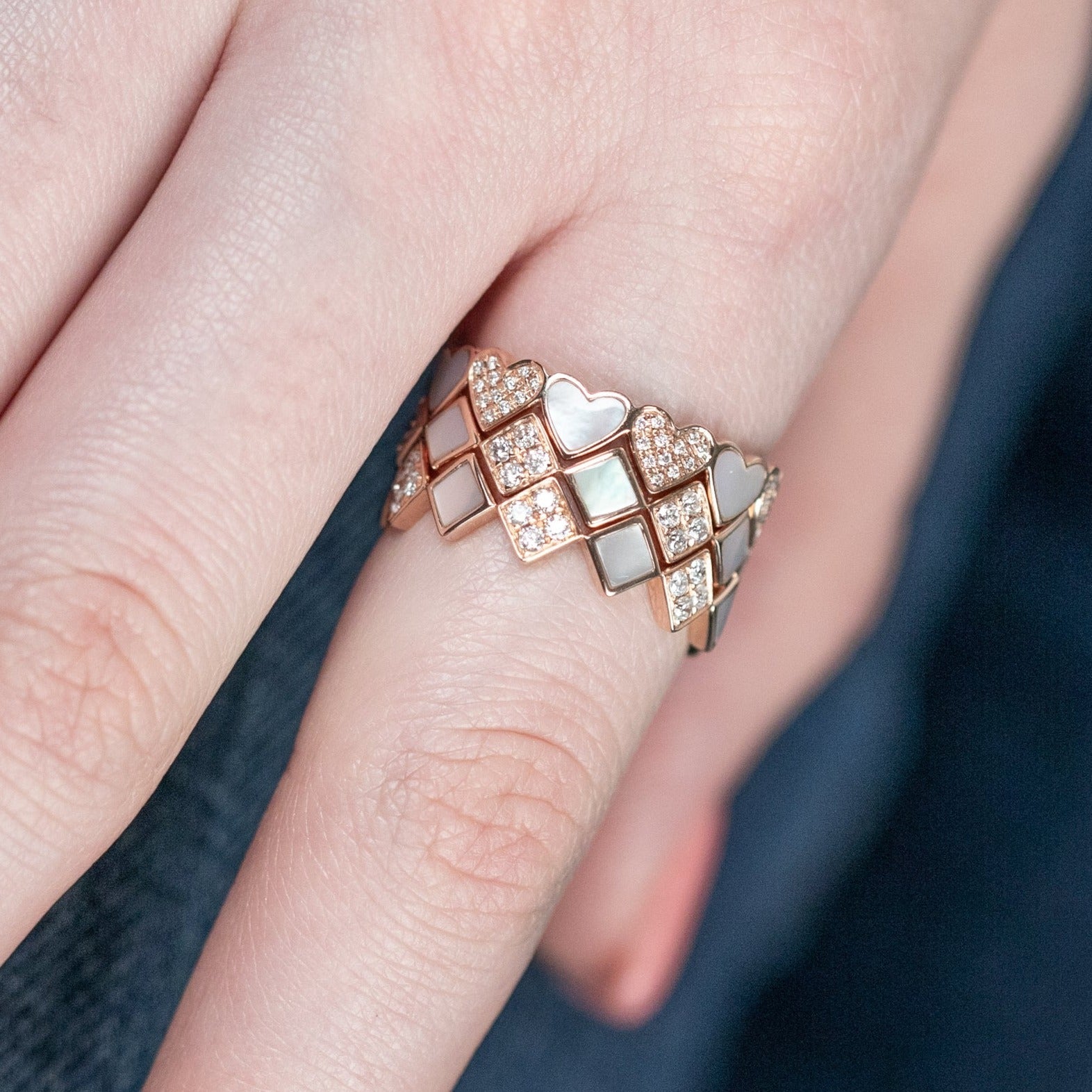 Alternating Diamond and Mother of Pearl Heart Eternity Band Rings Estellacollection #product_description# 17210 14k Band Birthstone #tag4# #tag5# #tag6# #tag7# #tag8# #tag9# #tag10#