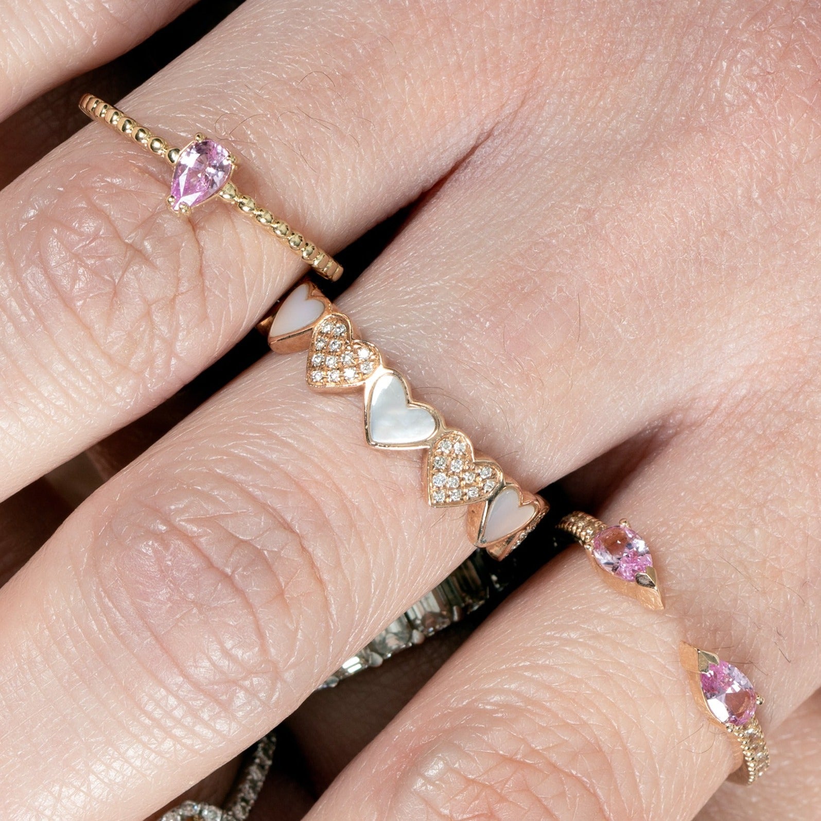 Alternating Diamond and Mother of Pearl Heart Eternity Band Rings Estellacollection #product_description# 17210 14k Band Birthstone #tag4# #tag5# #tag6# #tag7# #tag8# #tag9# #tag10#