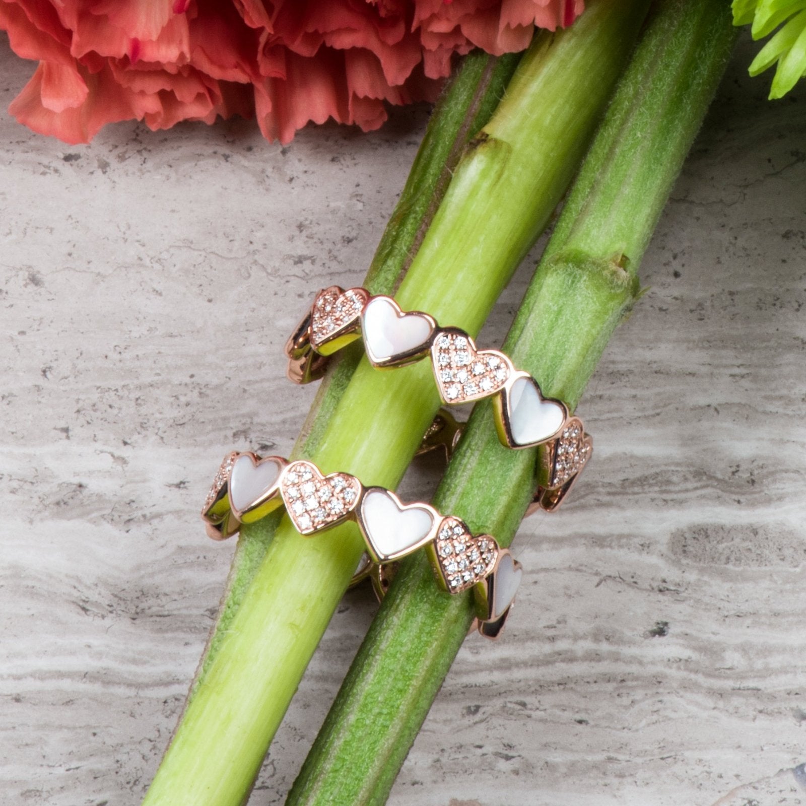 Alternating Diamond and Mother of Pearl Heart Eternity Band Rings Estellacollection #product_description# 17210 14k Band Birthstone #tag4# #tag5# #tag6# #tag7# #tag8# #tag9# #tag10#