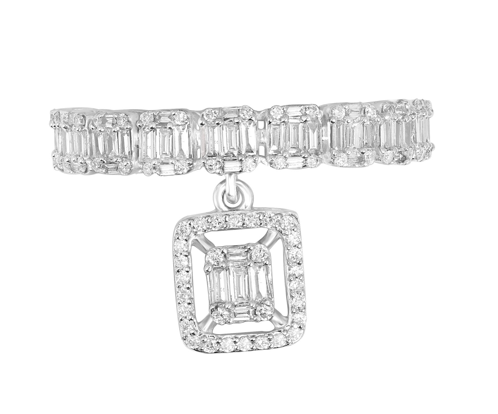 Baguette Diamond Eternity Band & Diamond Drop Charm in Solid 18k White Gold Rings Estellacollection #product_description# 17456 18k Colorless Gemstone Diamond #tag4# #tag5# #tag6# #tag7# #tag8# #tag9# #tag10# 6