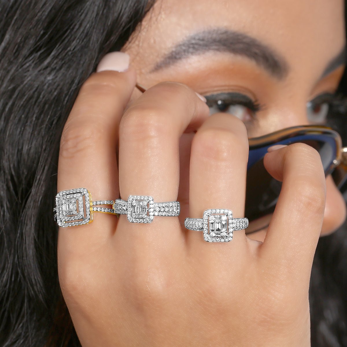 Cushion Cut Diamond Illusion Double Halo Double Band in Solid 18k White Gold Rings Estellacollection #product_description# 17472 14k Diamond Engagement Ring #tag4# #tag5# #tag6# #tag7# #tag8# #tag9# #tag10# 6
