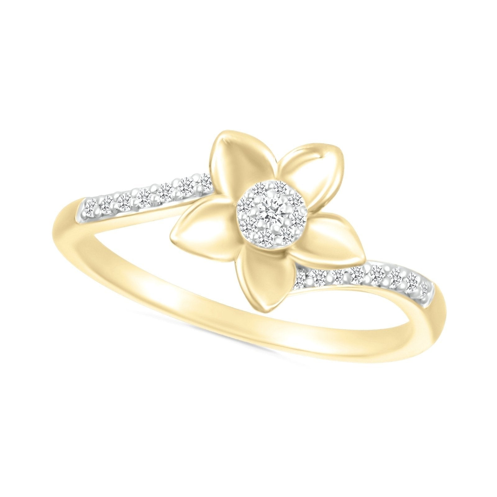 Daisy Ring with Diamond Center and Band Rings Estellacollection #product_description# 32761 10k April Birthstone Colorless Gemstone #tag4# #tag5# #tag6# #tag7# #tag8# #tag9# #tag10#
