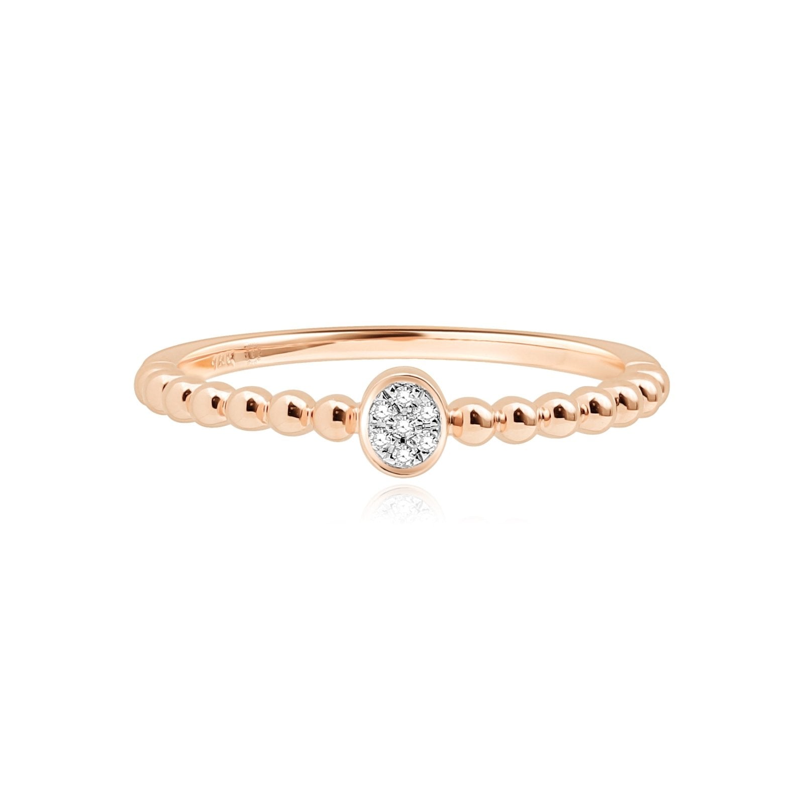 Diamond Pave Disc Beaded Ring Rings Estellacollection #product_description# 17551 14k Diamond Gemstone #tag4# #tag5# #tag6# #tag7# #tag8# #tag9# #tag10# 14K Rose Gold 6