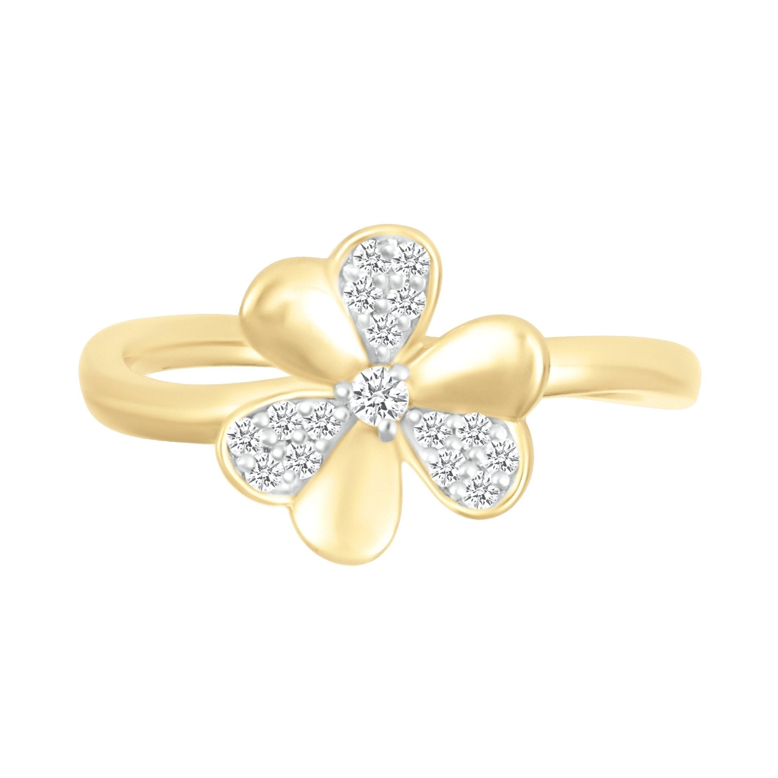 Diamond Pave Three Leaf Lucky Clover Ring Rings Estellacollection #product_description# 32760 10k April Birthstone Colorless Gemstone #tag4# #tag5# #tag6# #tag7# #tag8# #tag9# #tag10#