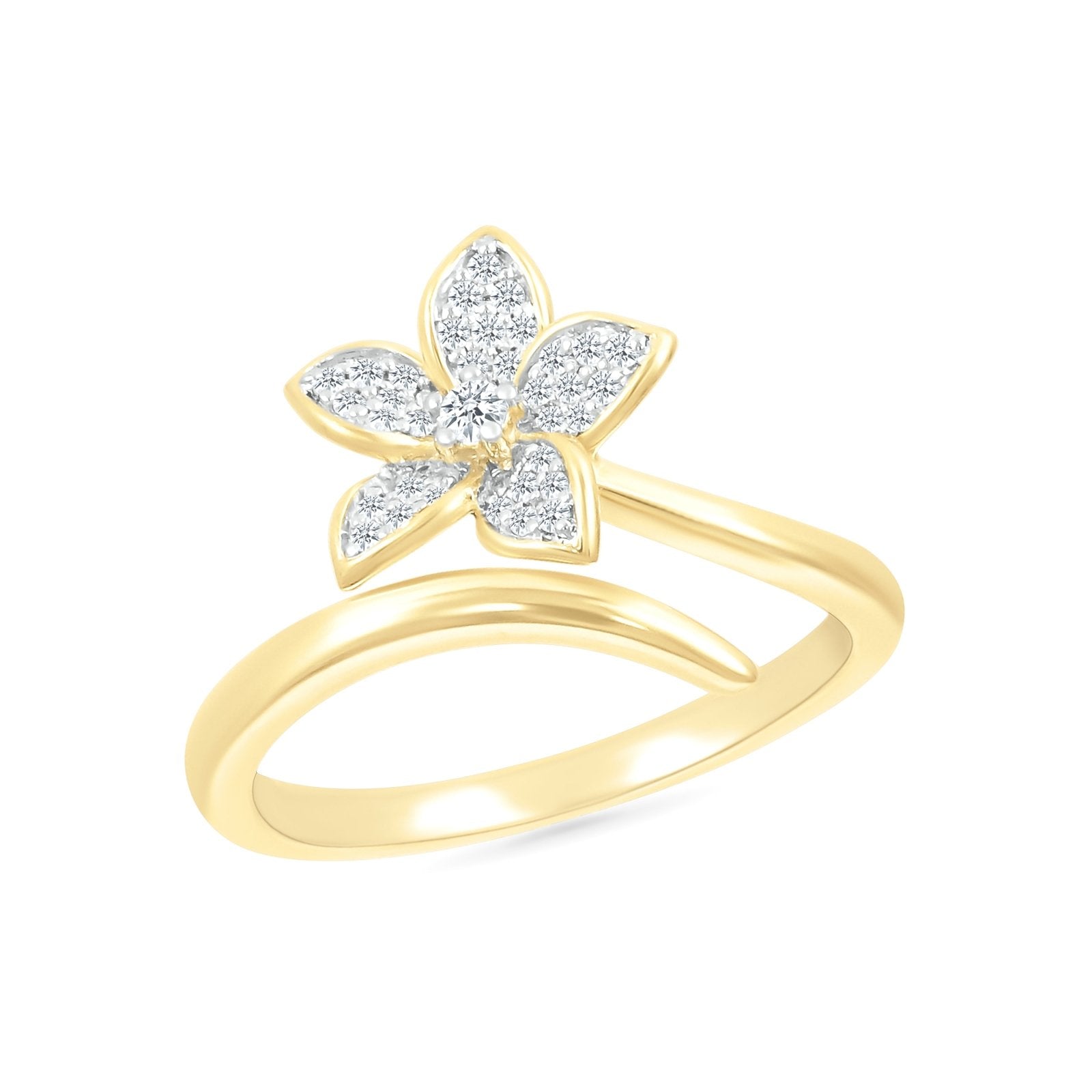 Flower Wrap Ring in Diamond Pave Rings Estellacollection #product_description# 32759 10k April Birthstone Colorless Gemstone #tag4# #tag5# #tag6# #tag7# #tag8# #tag9# #tag10#