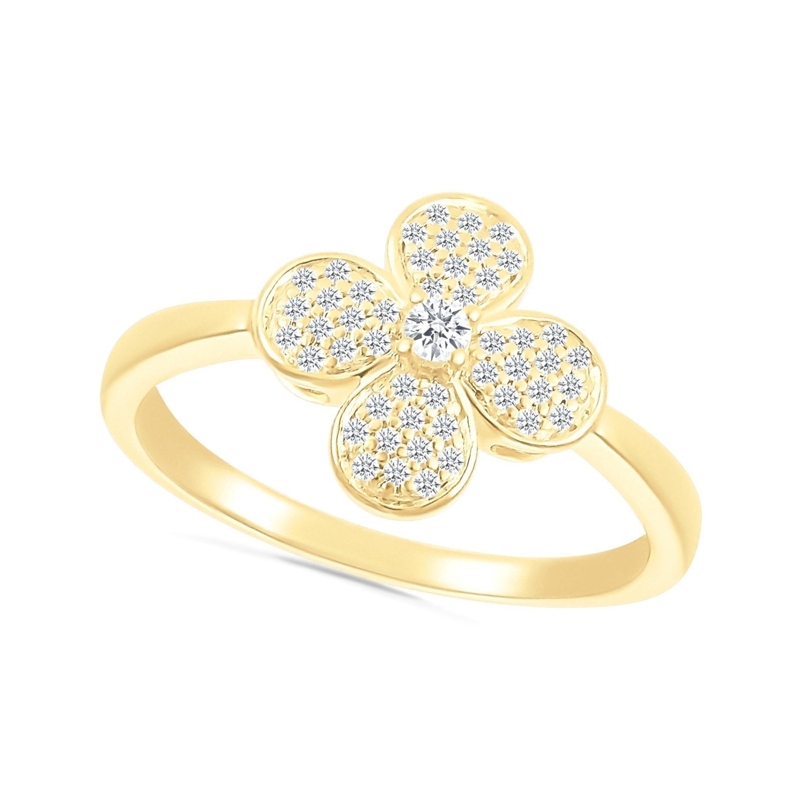 Four Petal Flower Diamond Cocktail Ring Rings Estellacollection #product_description# 32756 10k April Birthstone Colorless Gemstone #tag4# #tag5# #tag6# #tag7# #tag8# #tag9# #tag10#