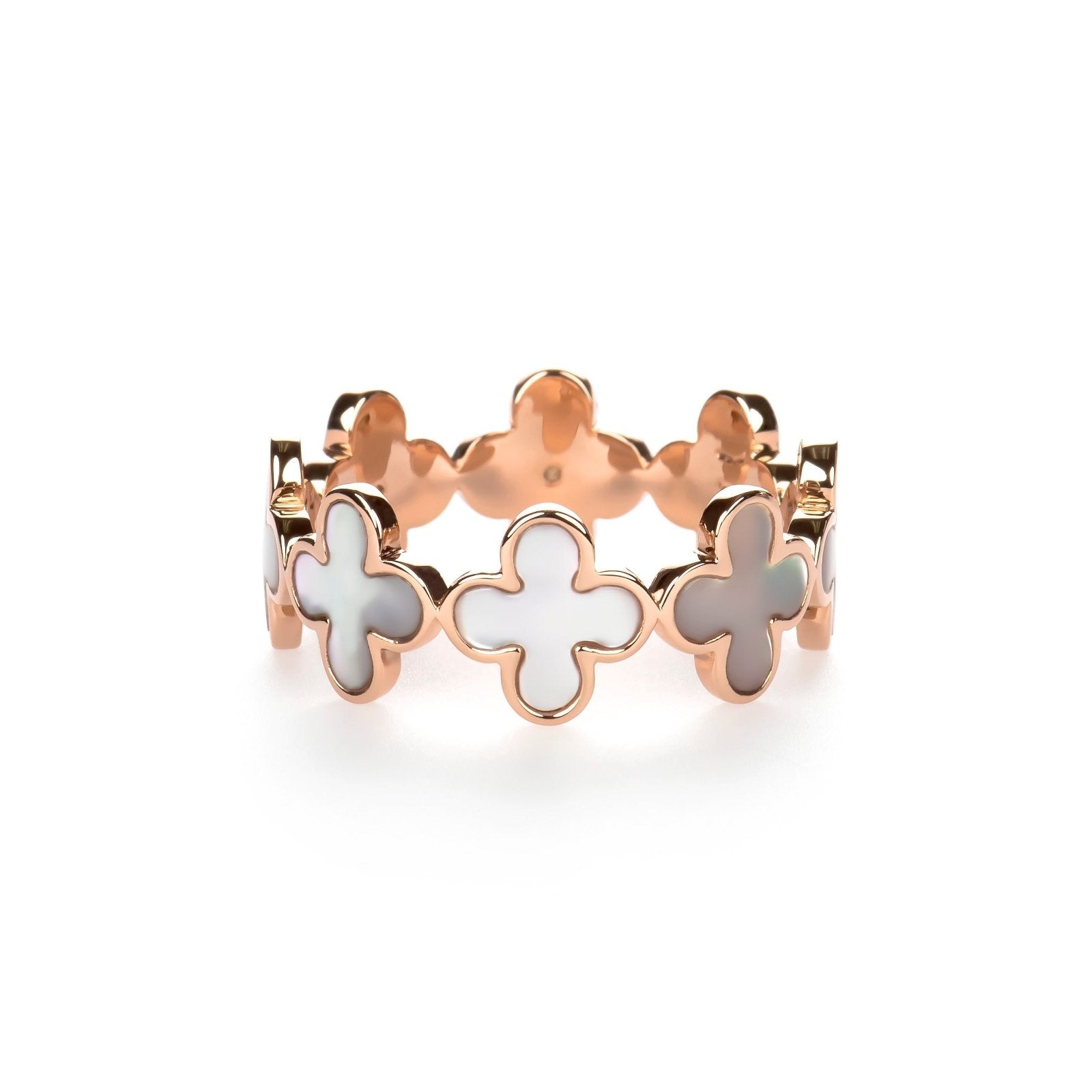 Mother of Pearl Clover Eternity Ring Rings Estellacollection #product_description# 14k Birthstone Gemstone #tag4# #tag5# #tag6# #tag7# #tag8# #tag9# #tag10#