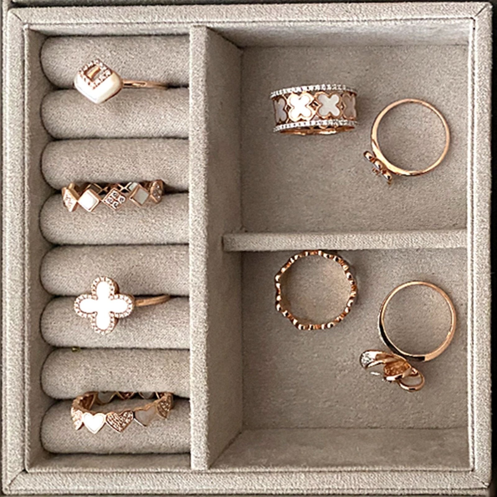 Mother of Pearl Clover with Diamond Halo Ring Rings Estellacollection #product_description# 17203 14k Birthstone Diamond #tag4# #tag5# #tag6# #tag7# #tag8# #tag9# #tag10# 6