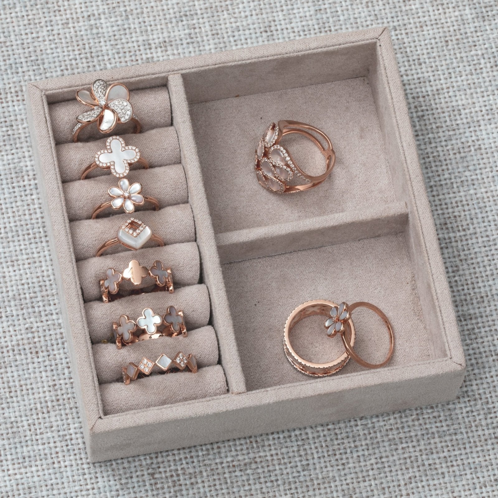 Mother of Pearl Clover with Diamond Halo Ring Rings Estellacollection #product_description# 17203 14k Birthstone Diamond #tag4# #tag5# #tag6# #tag7# #tag8# #tag9# #tag10# 6