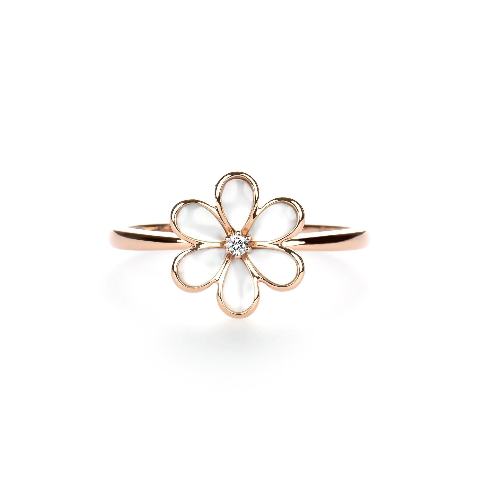 Mother of Pearl Flower with Diamond Center Ring Rings Estellacollection #product_description# 17202 14k Birthstone Diamond #tag4# #tag5# #tag6# #tag7# #tag8# #tag9# #tag10# 6