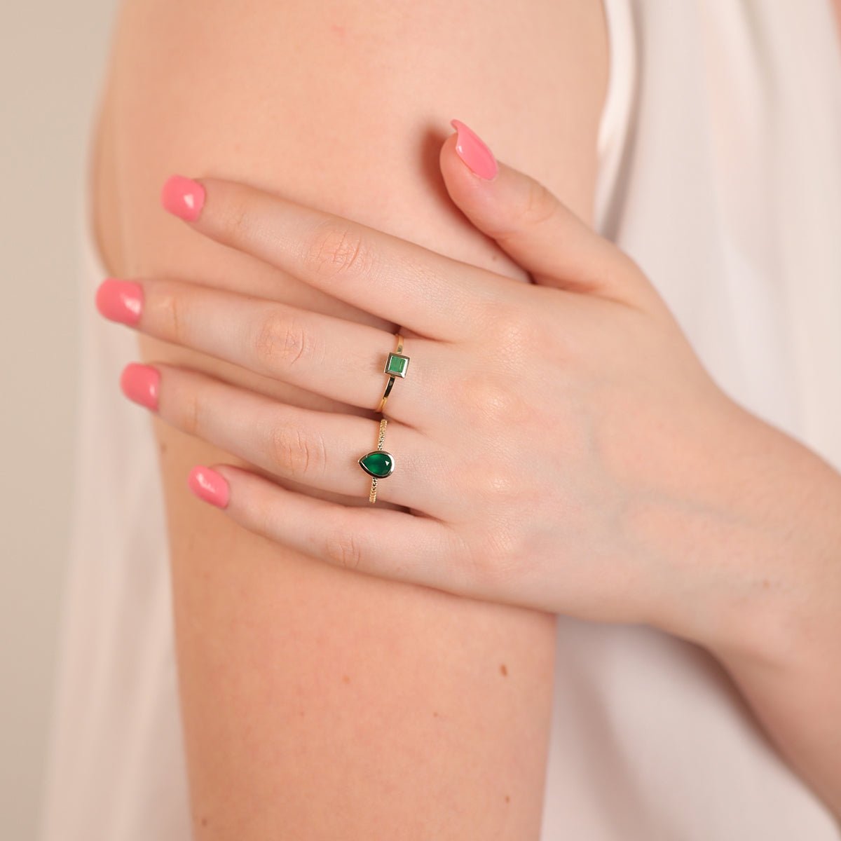 Princess Cut Emerald Cocktail Ring Bezel Set Rings Estellacollection #product_description# 17627 14k Birthstone Emerald #tag4# #tag5# #tag6# #tag7# #tag8# #tag9# #tag10# 6