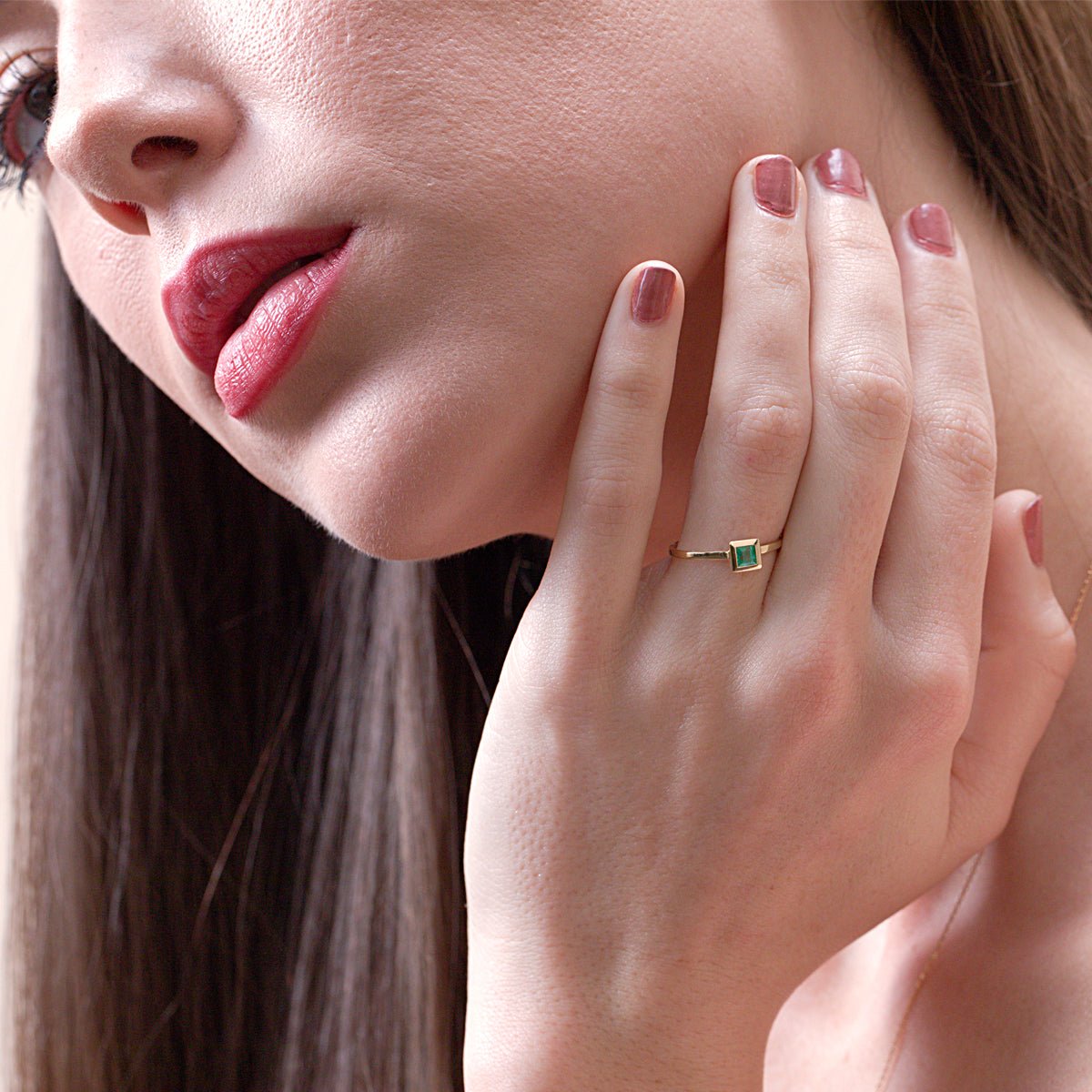 Princess Cut Emerald Cocktail Ring Bezel Set Rings Estellacollection #product_description# 17627 14k Birthstone Emerald #tag4# #tag5# #tag6# #tag7# #tag8# #tag9# #tag10# 6