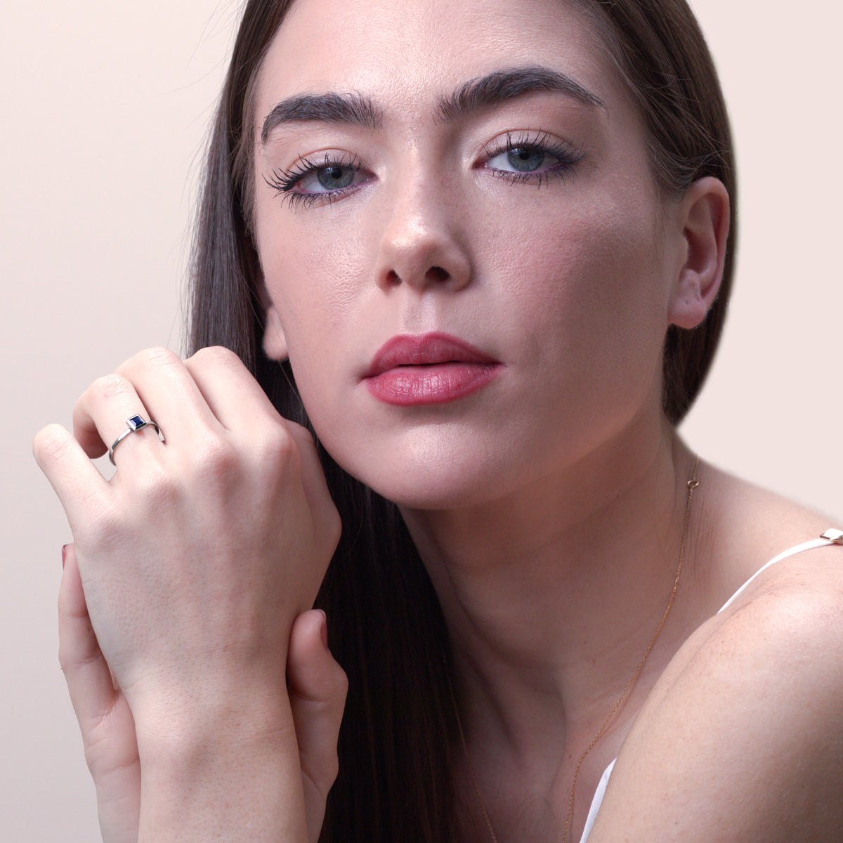 Princess Cut Sapphire Cocktail Ring Bezel Set Rings Estellacollection #product_description# 14k Birthstone Blue Gemstone #tag4# #tag5# #tag6# #tag7# #tag8# #tag9# #tag10#